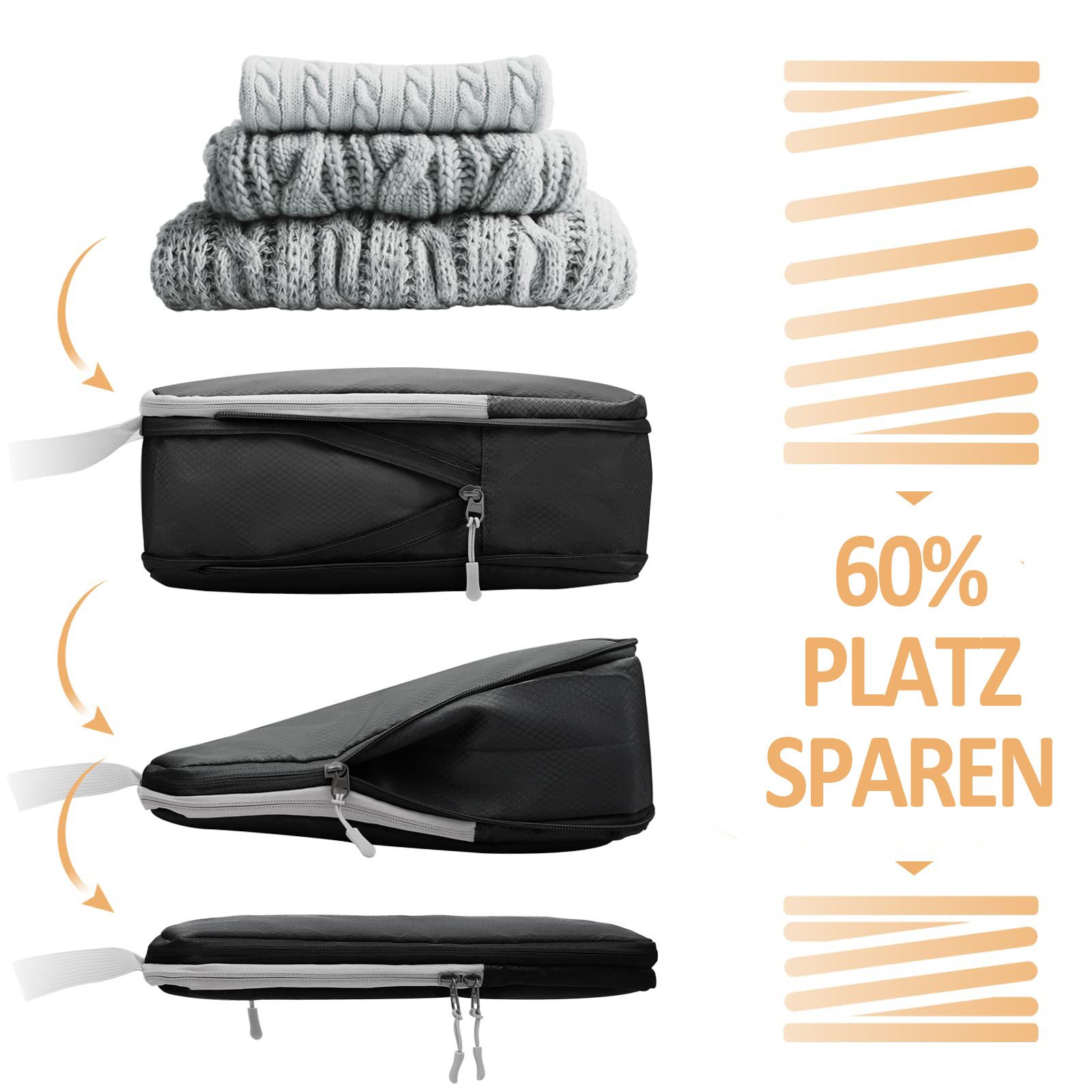 Coonoor Kofferorganizer Koffer-Kompressions-Aufbewahrungsbeutel, 4/8-teilig günstig online kaufen