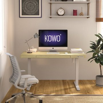 KOWO Schreibtisch 120 x 60cm Höhenverstellbarer Schreibtisch Bürotisch Computertisch, Aufmax, mit Touch Funktion, Ladegerät, Kindersicherung-System