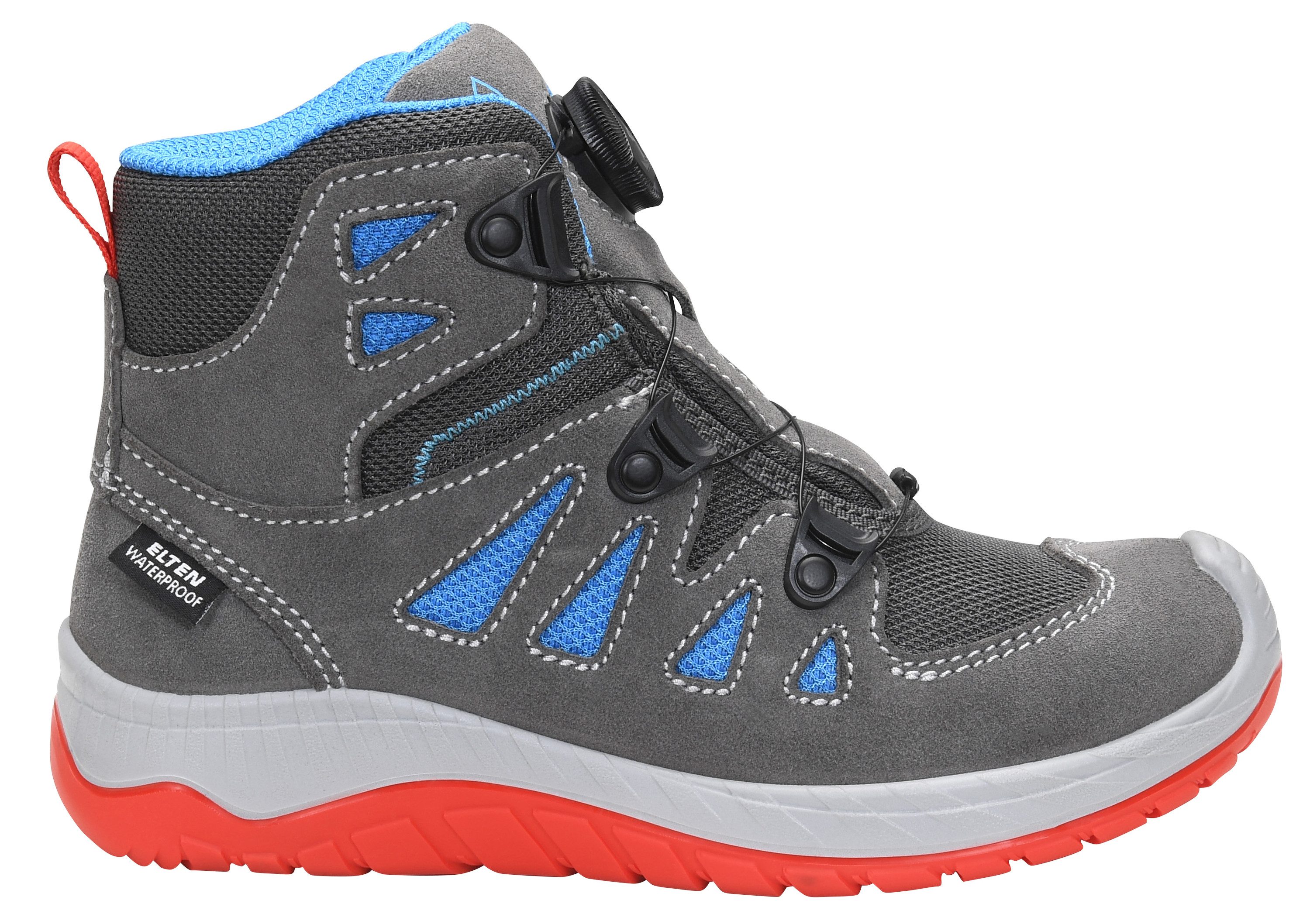 ELTEN MADDOX Kids BOA® grey-red Mid Sicherheitsstiefel (Schuhkarton, Paar)