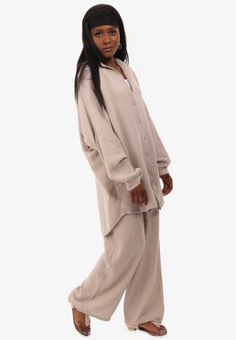 YC Fashion & Style Hosenanzug Hose & Bluse Set aus Musselin in vielen Unifarben (2-tlg) im eleganten Look