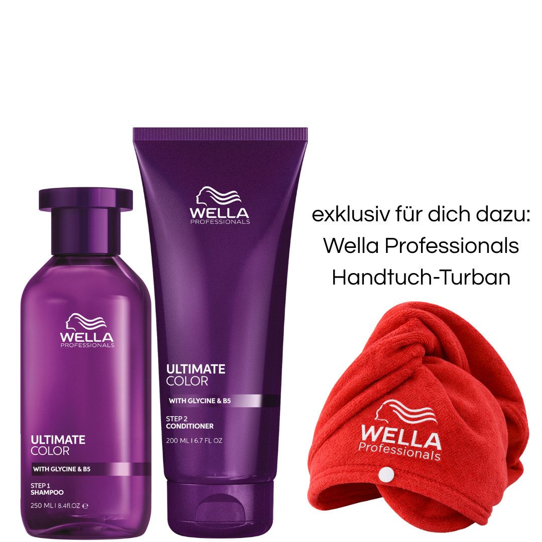 Wella Professionals Haarpflege-Set Ultimate Color Duo + Handtuch-Turban, 3-tlg.