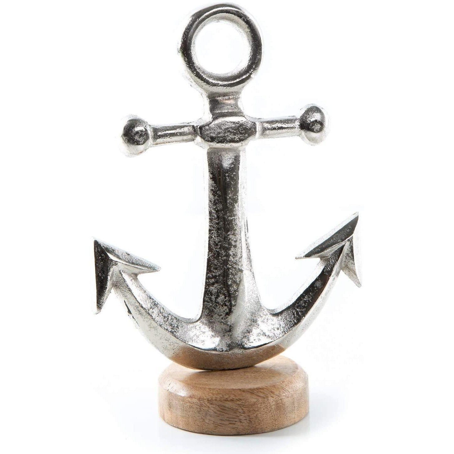 Logbuch-Verlag Dekofigur Große Anker Figur zum Hinstellen - 22 cm Silber braun aus Metall &
