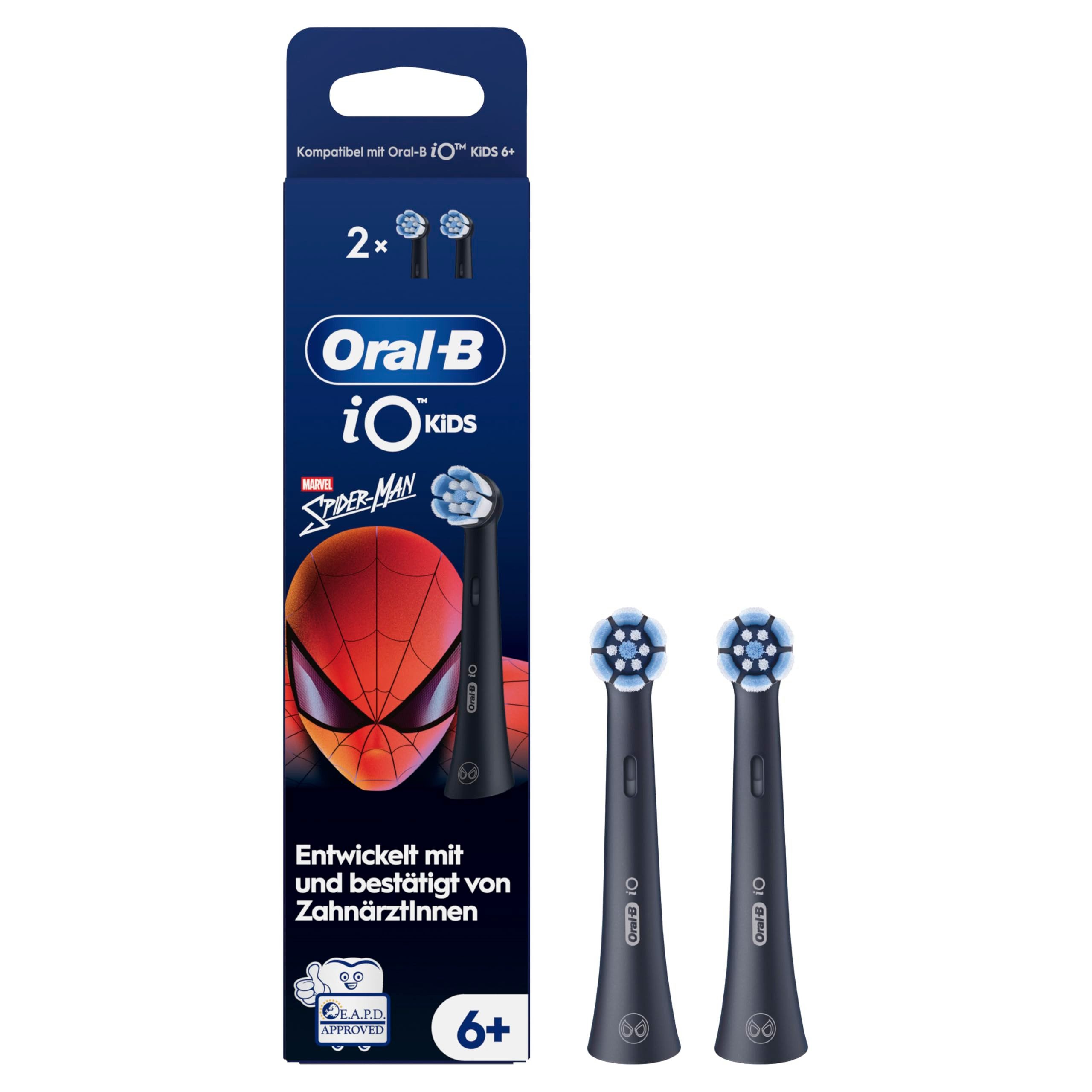 Oral-B Aufsteckbürsten iO Kids 6+ Marvel Spiderman, Motivierendes Spider-Man Design für Kinder ab 6 Jahren