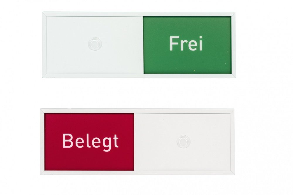 König Werbeanlagen Hinweisschild MADRID White Line Frei-/Belegt Anzeige, Aluminium weiß lackiert, 50 x