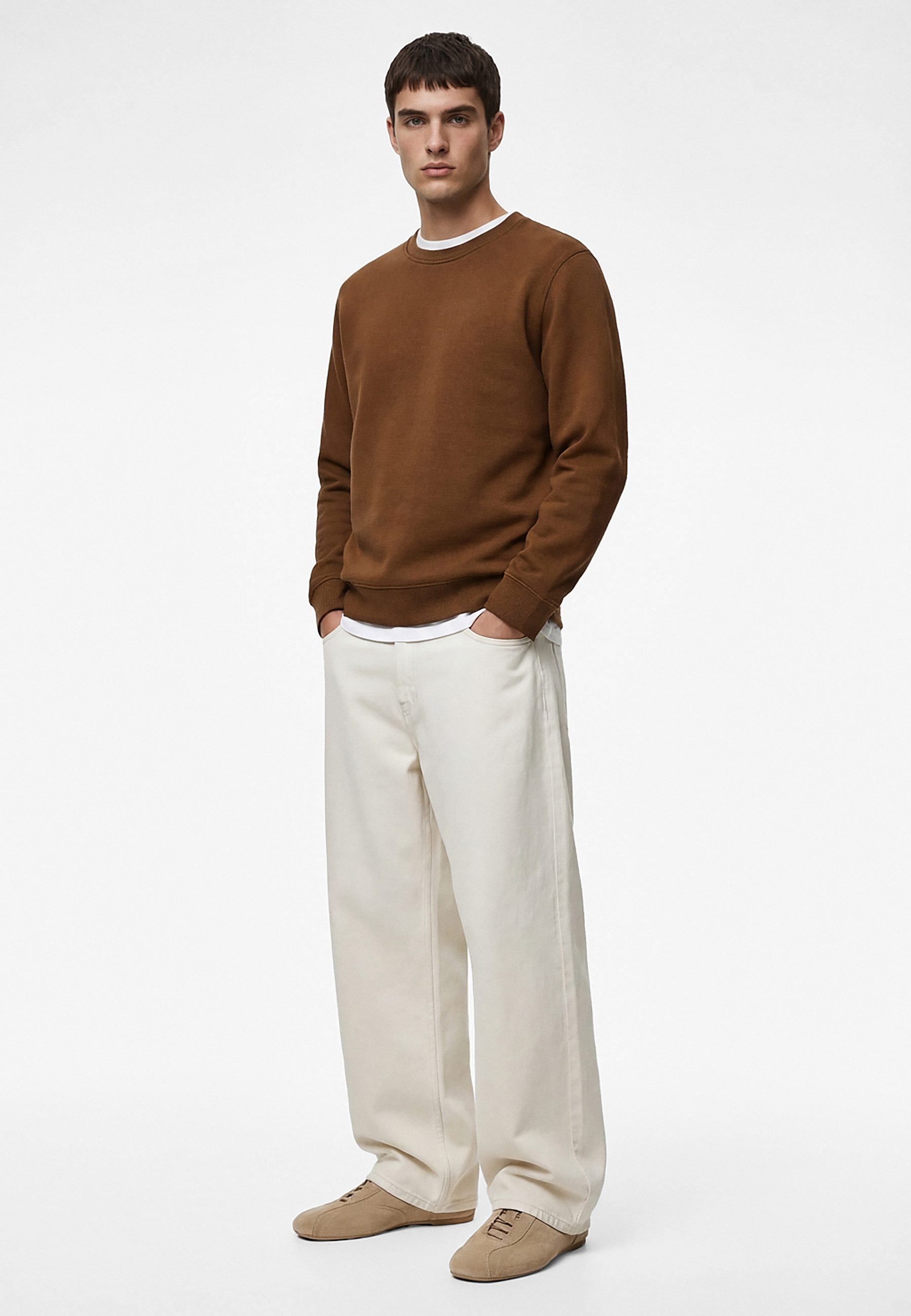 Sweatshirt Rundhalsausschnitt Mit Stoffdetail Sweatshirt