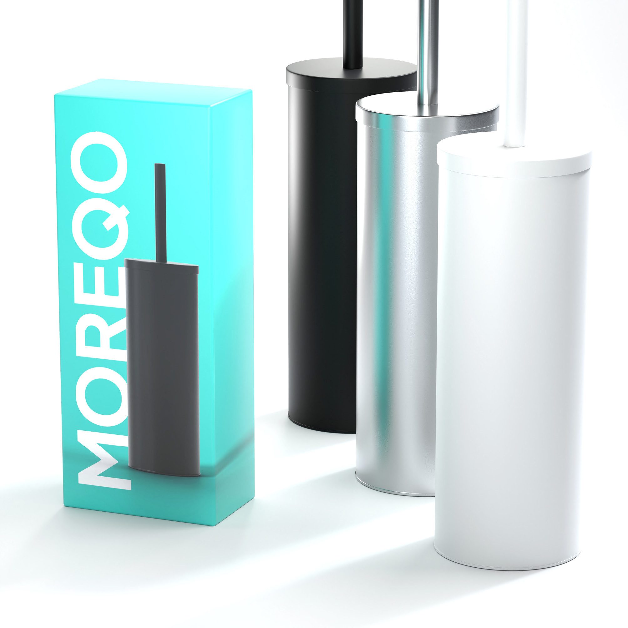 SAVEGA WC-Reinigungsbürste MOREQO - Design WC Bürste, Gästewc, Toilette, Badezimmer, (Packung, 2-tlg), hygienische Silikonborsten, schnelltrocknend,wasserabweisend