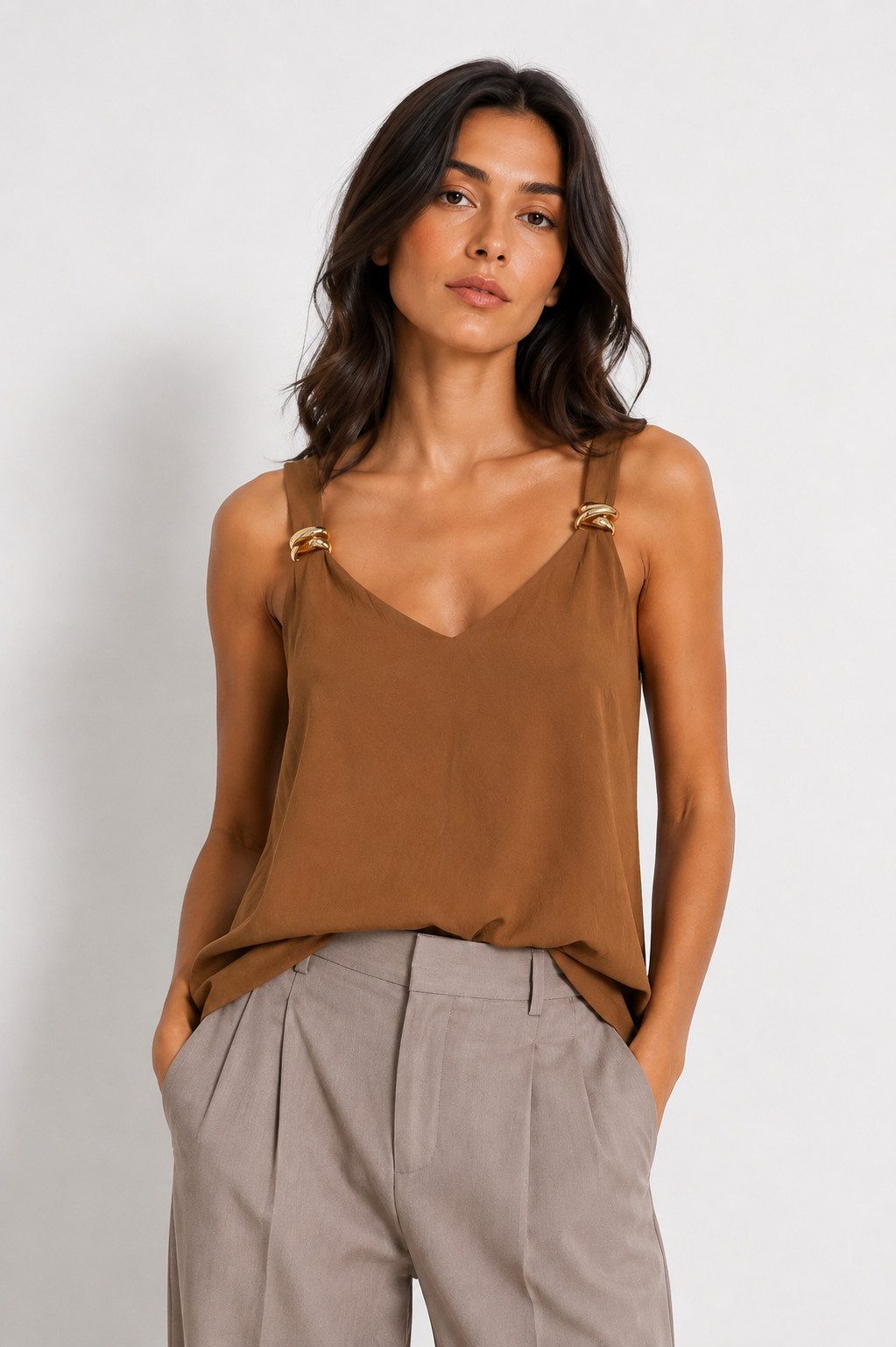 ITALY VIBES Trägertop - elegantes Ärmelloses Shirt - sommerliches Damen Top ONE SIZE, passend von Größe S bis XL