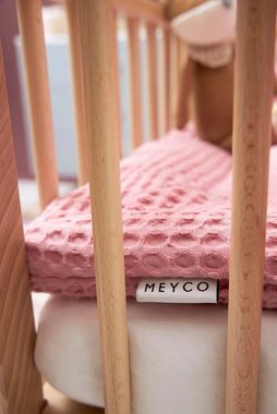 Meyco Baby Laufgittereinlage Waffel Teddy Old Pink, (1-tlg), 80x100cm