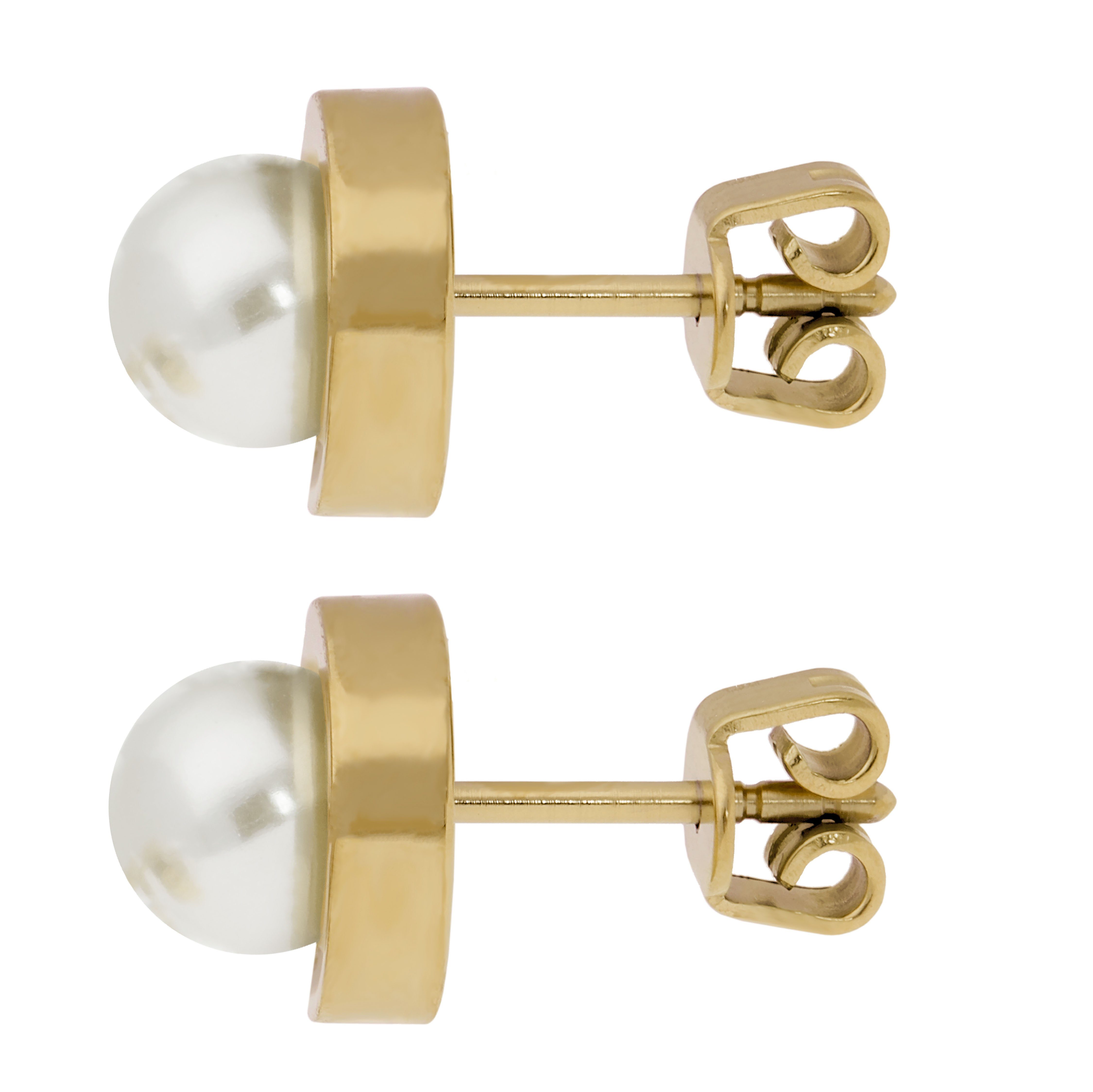 TITANIA Paar Ohrstecker Titanohrstecker, mit Perlen