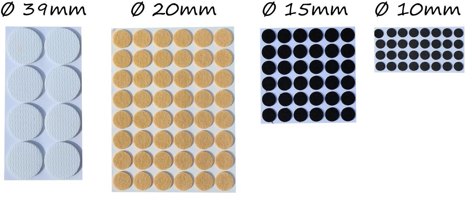 Best Choice Войлочные планеры Möbelgleiter 124er Меню rund 1 - 4 cm, (Set, 124 St), Selbstklebend Parkettschoner Kratzschutz Stuhlgleiter