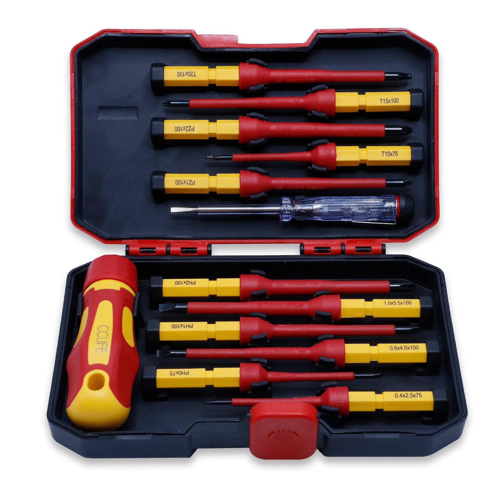 CCLIFE Schraubendreher Isolierter Schraubendreher VDE Magnetische Schraubenzieher, (13 St)