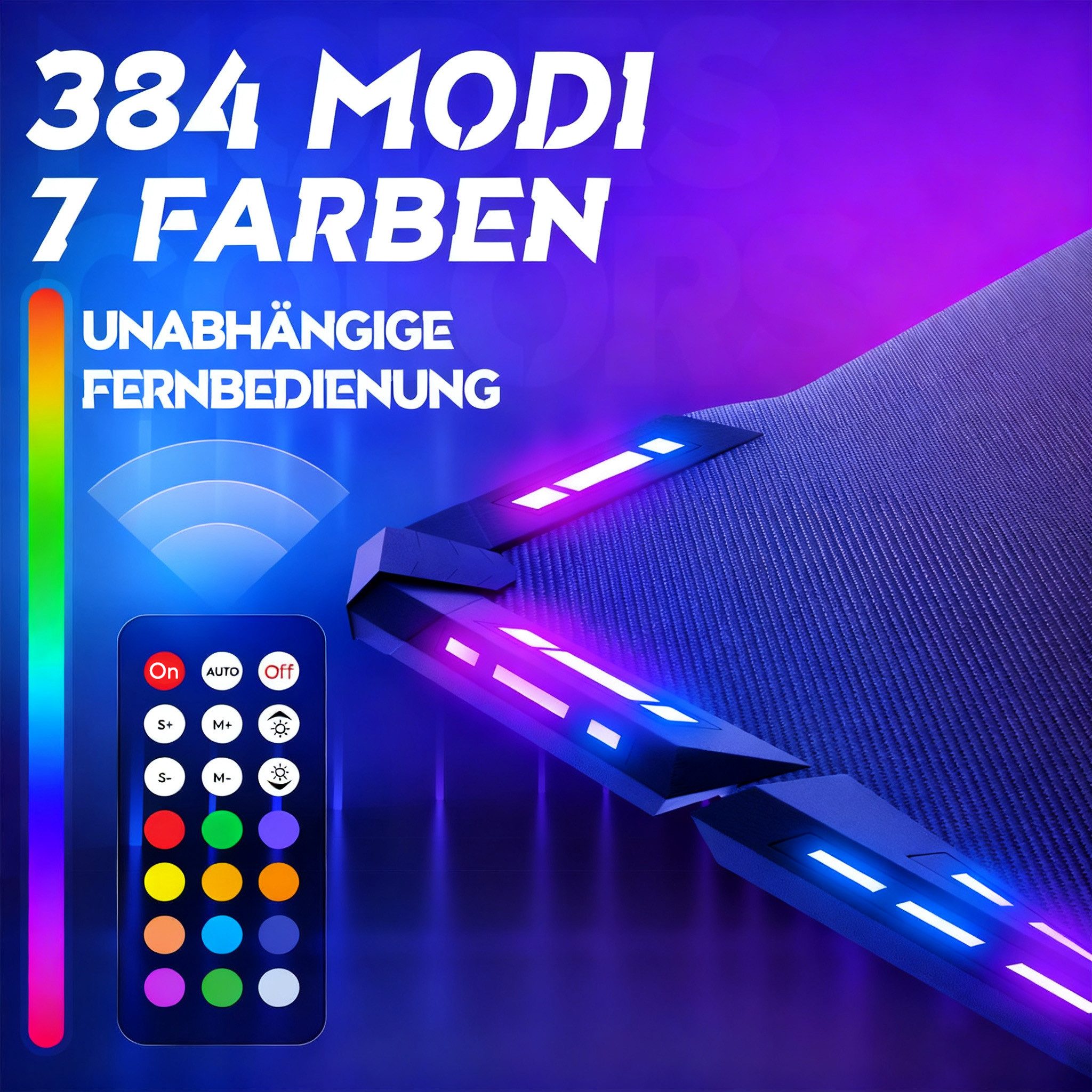 FIVMEN Computertisch Gaming Schreibtisch Mit Licht Y-Frame Stehpult in Gamingtisch