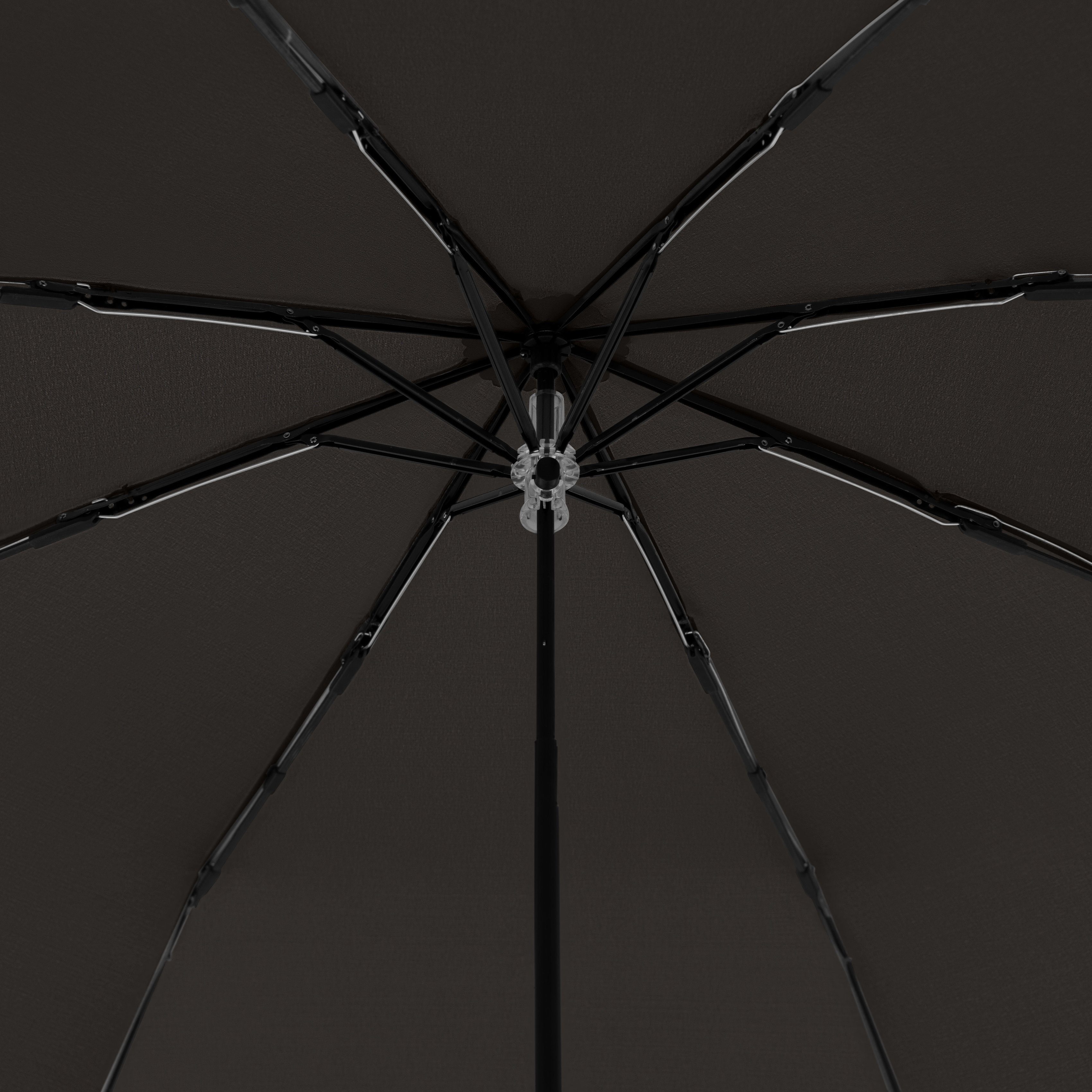 Taschenregenschirm simple FSC®- nature aus weltweit - doppler® Material Griff schützt mit aus Wald Mini, black, recyceltem