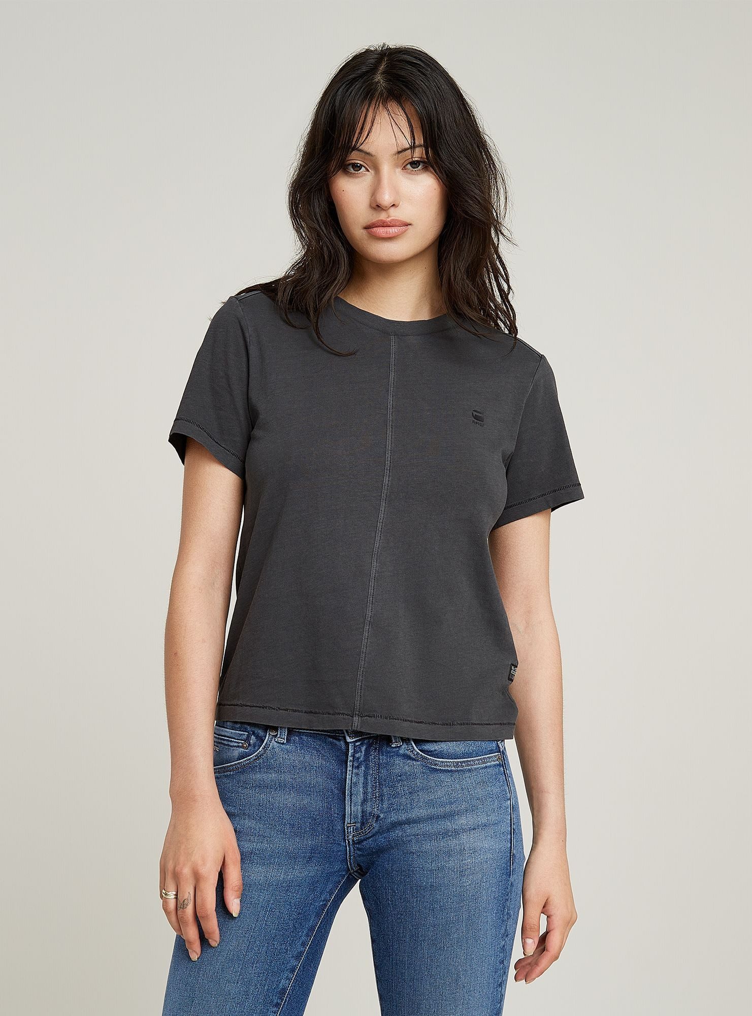 T-Shirt Overdyed Front Seam T-Shirt