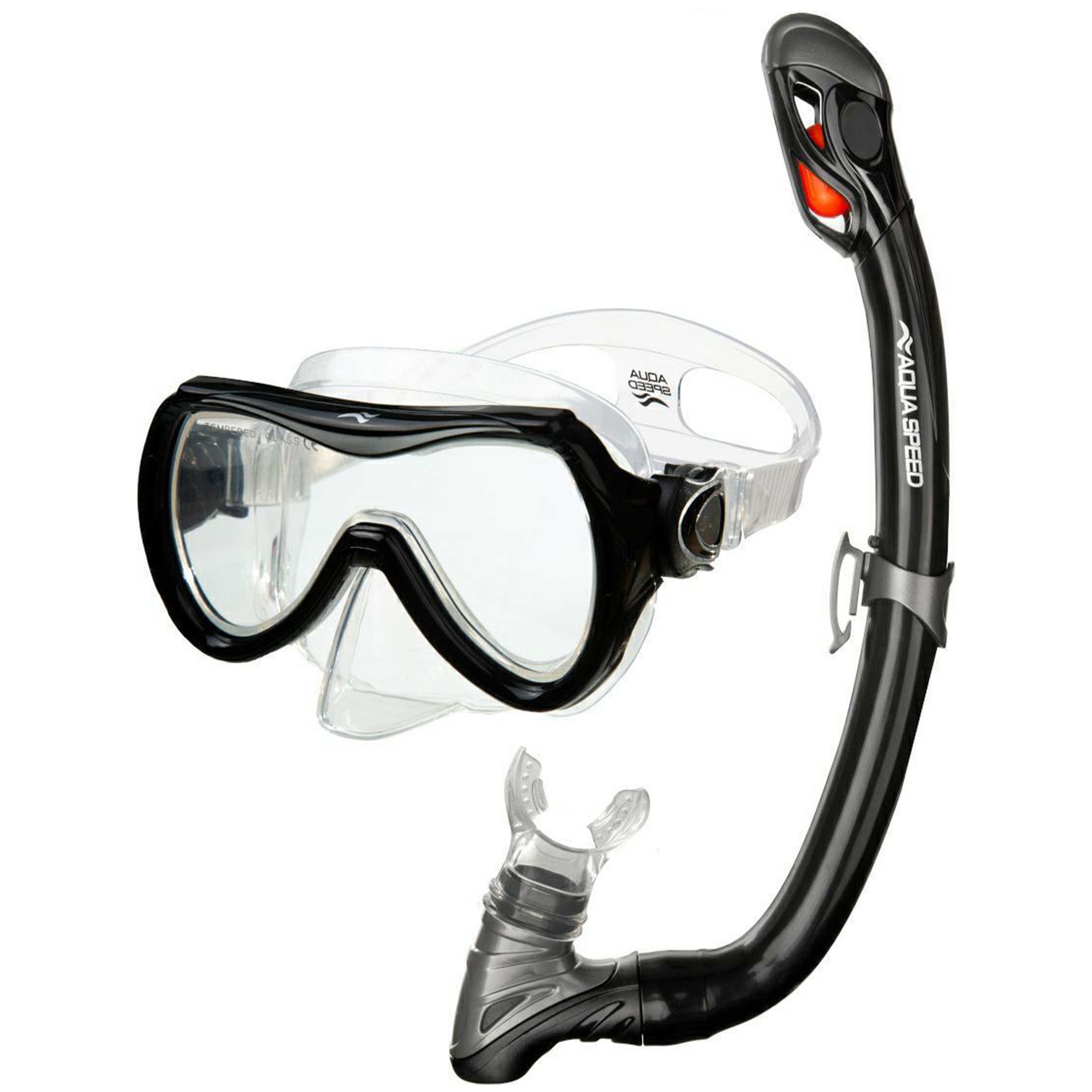Aqua Speed Schnorchel Schnorchelset ALIZE + SAMOS Tauchmaske für Kinder, mit Netzbeutel (Kinderschnorchelset mit Maske und Schnorchel im Netzbeutel), EASY-ADJUST Kopfband für sicheren und bequemen Sitz