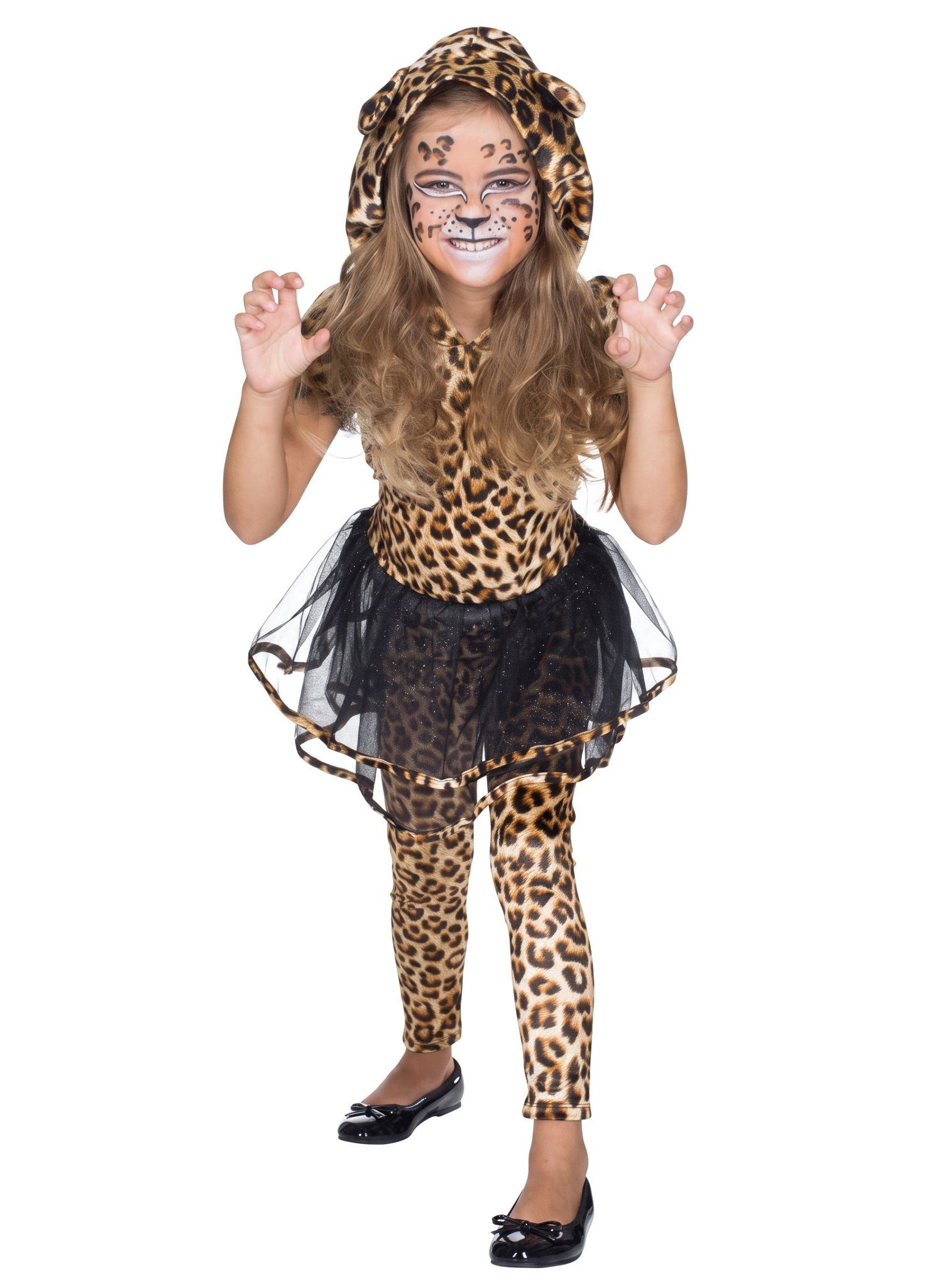 Rubie´s Kostüm Frecher Leopard, Kapuzenkleid für kratzbürstige Großkatzen