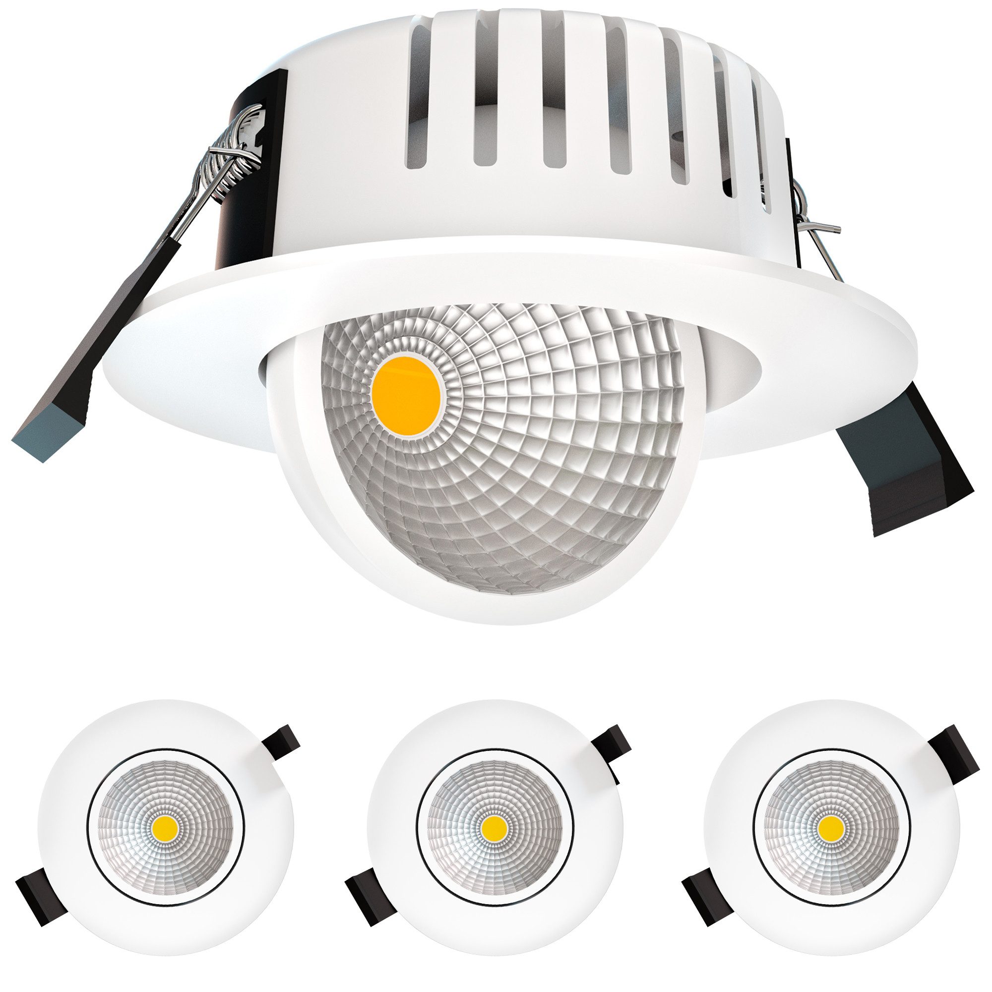 linovum LED Außen-Deckenleuchte Einbaustrahler ATOA 360°schwenkbar IP65 3in1 warm neutral kalt dimmbar, Neutralweiß, Warmweiß, Tageslichtweiß