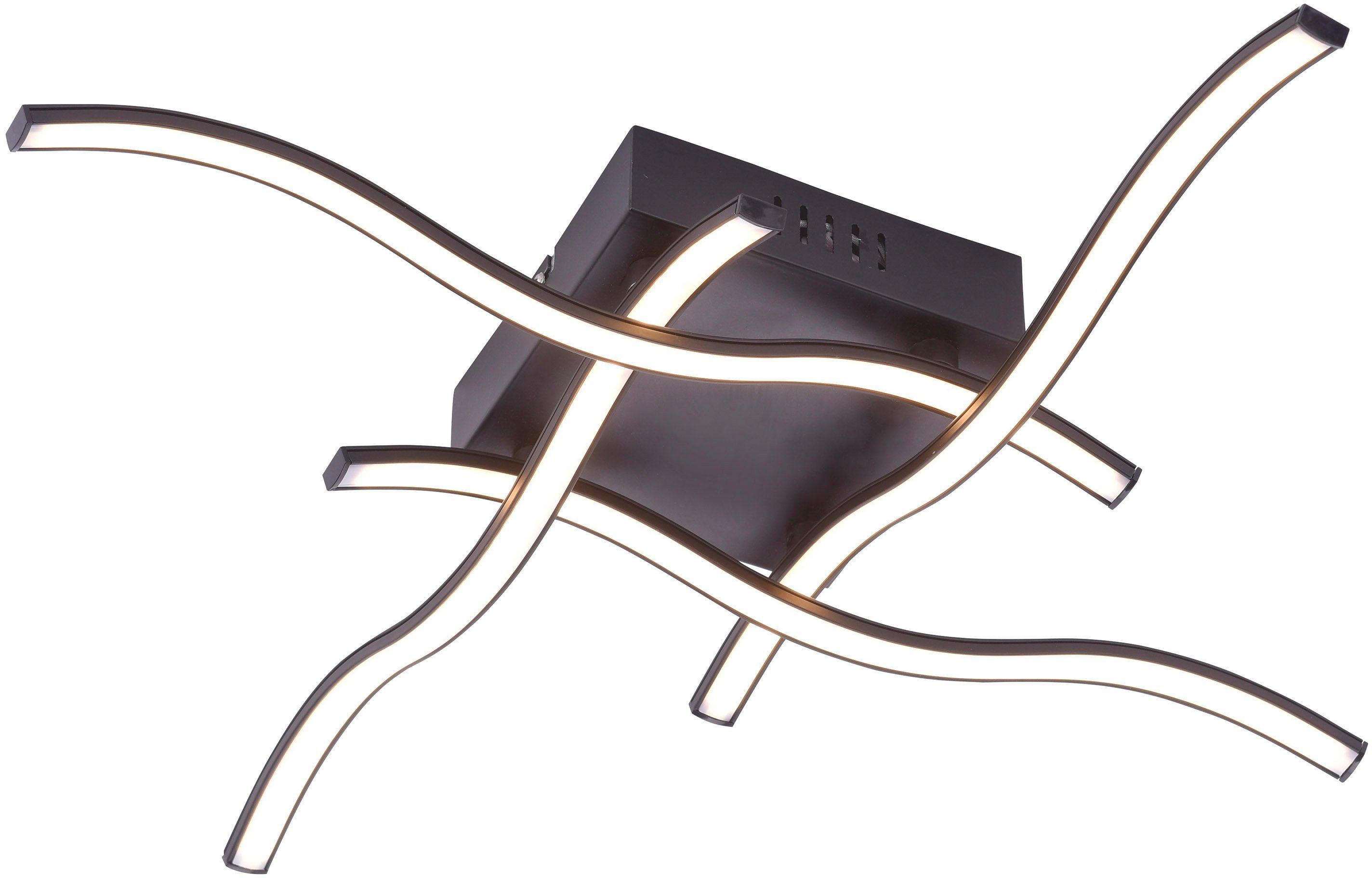 JUST LIGHT LED Deckenleuchte WAVE, LED fest integriert, Warmweiß, LED Deckenlampe