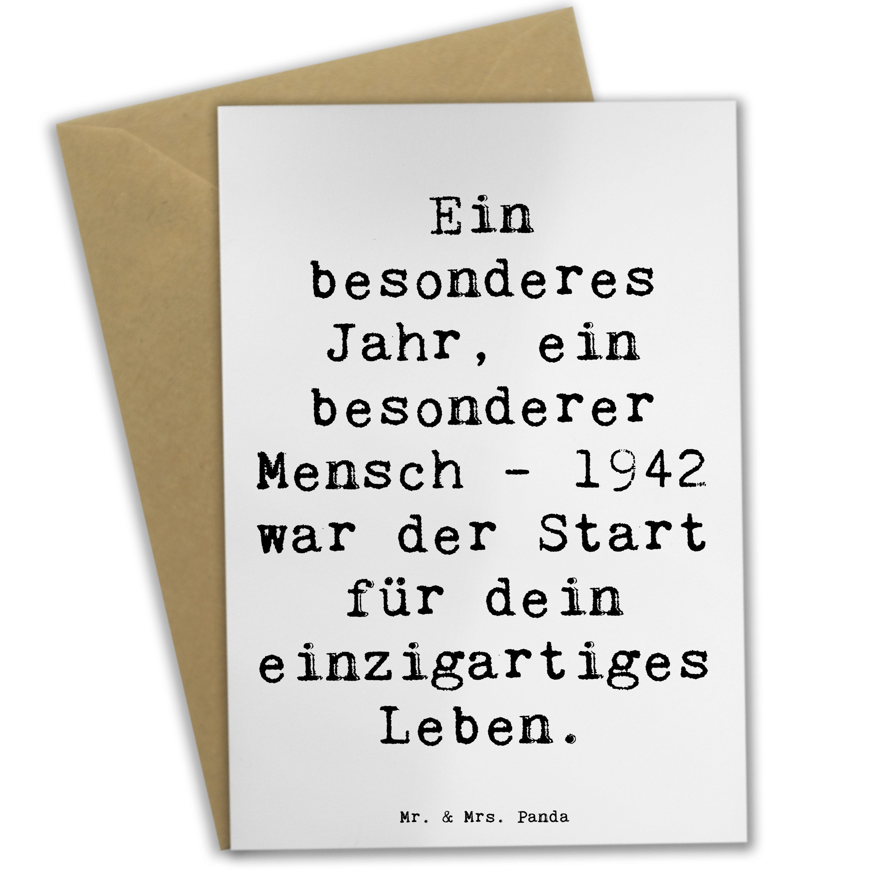Grußkarte Spruch 1942 Geburtstag - Weiß - Geschenk, Jahr der Geburt 1942, Gebur