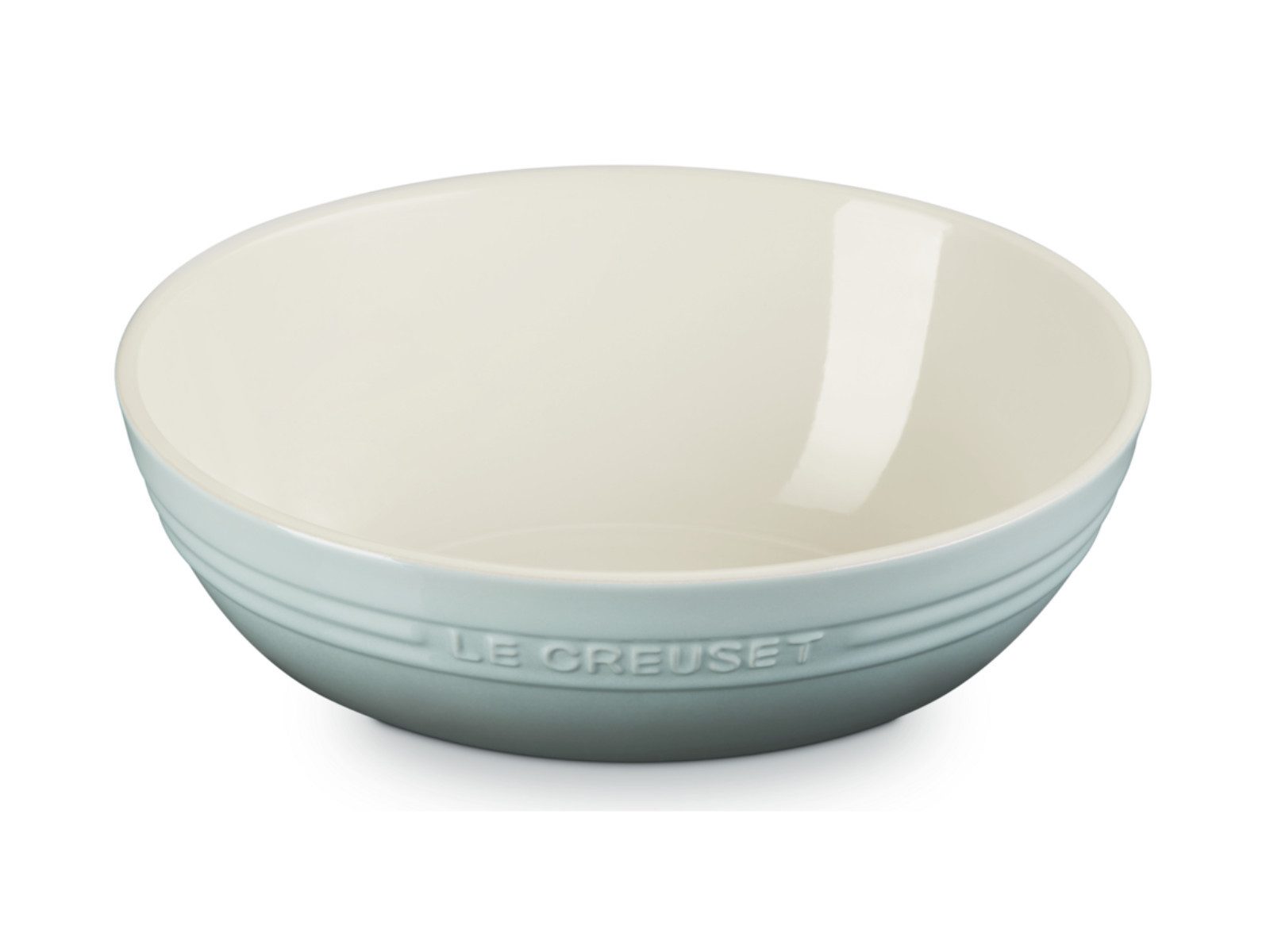 LE CREUSET Servierschale Servierschale rund sea salt 3,2l, Steinzeug, (Servierschalen)