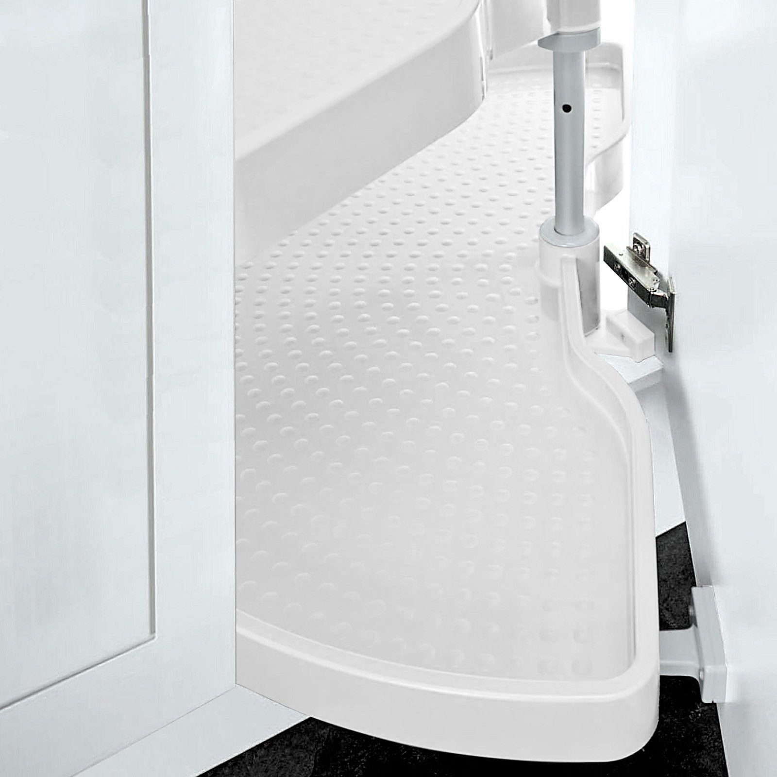SO-TECH® Eckschrank Halbkreis Eckschrankbeschlag - Korpusbreite: Eckschränke / mm 900-1000 Drehbodensystem für weiß grau