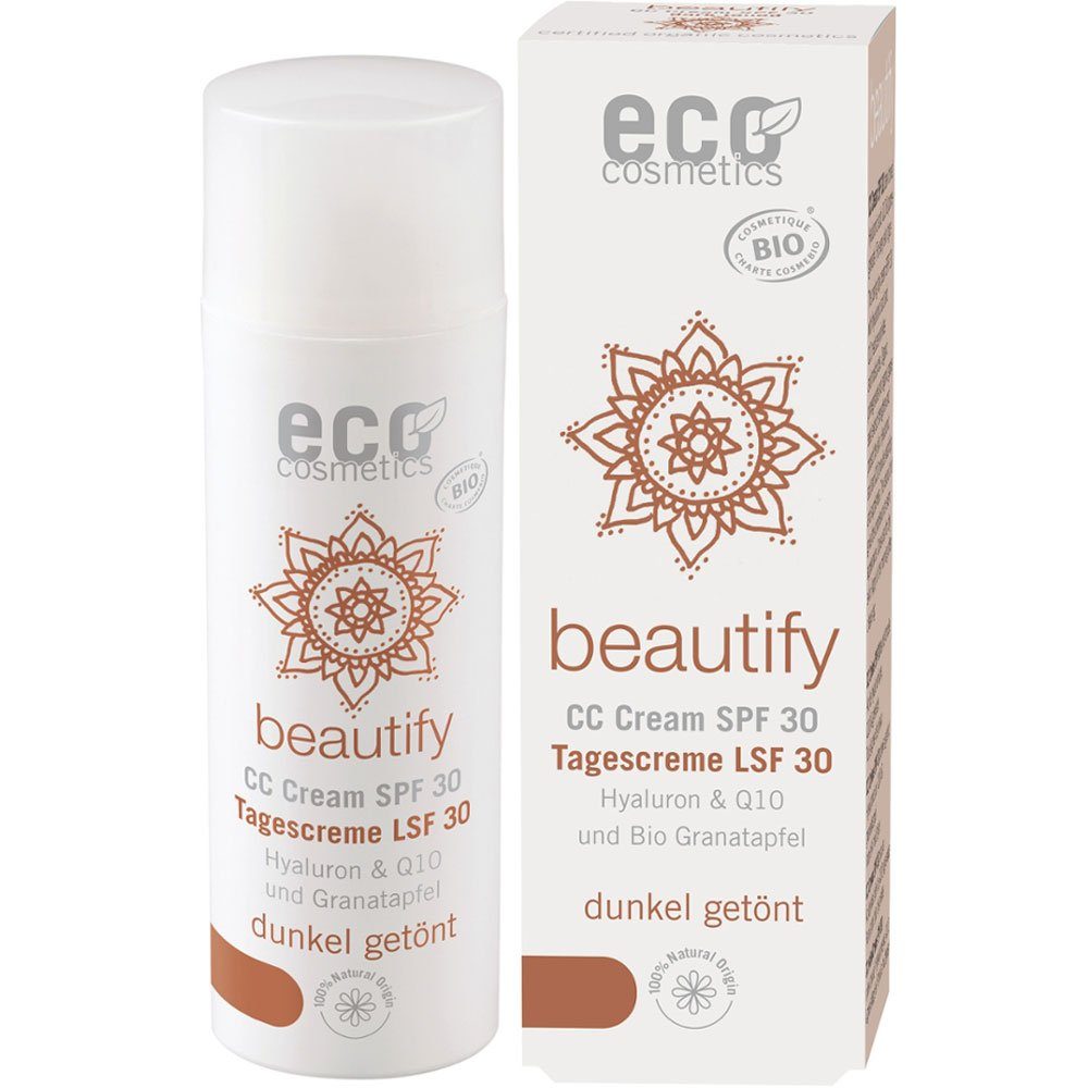 Eco Cosmetics Gesichtspflege CC Creme dunkel, 50 ml getönt ECO LSF