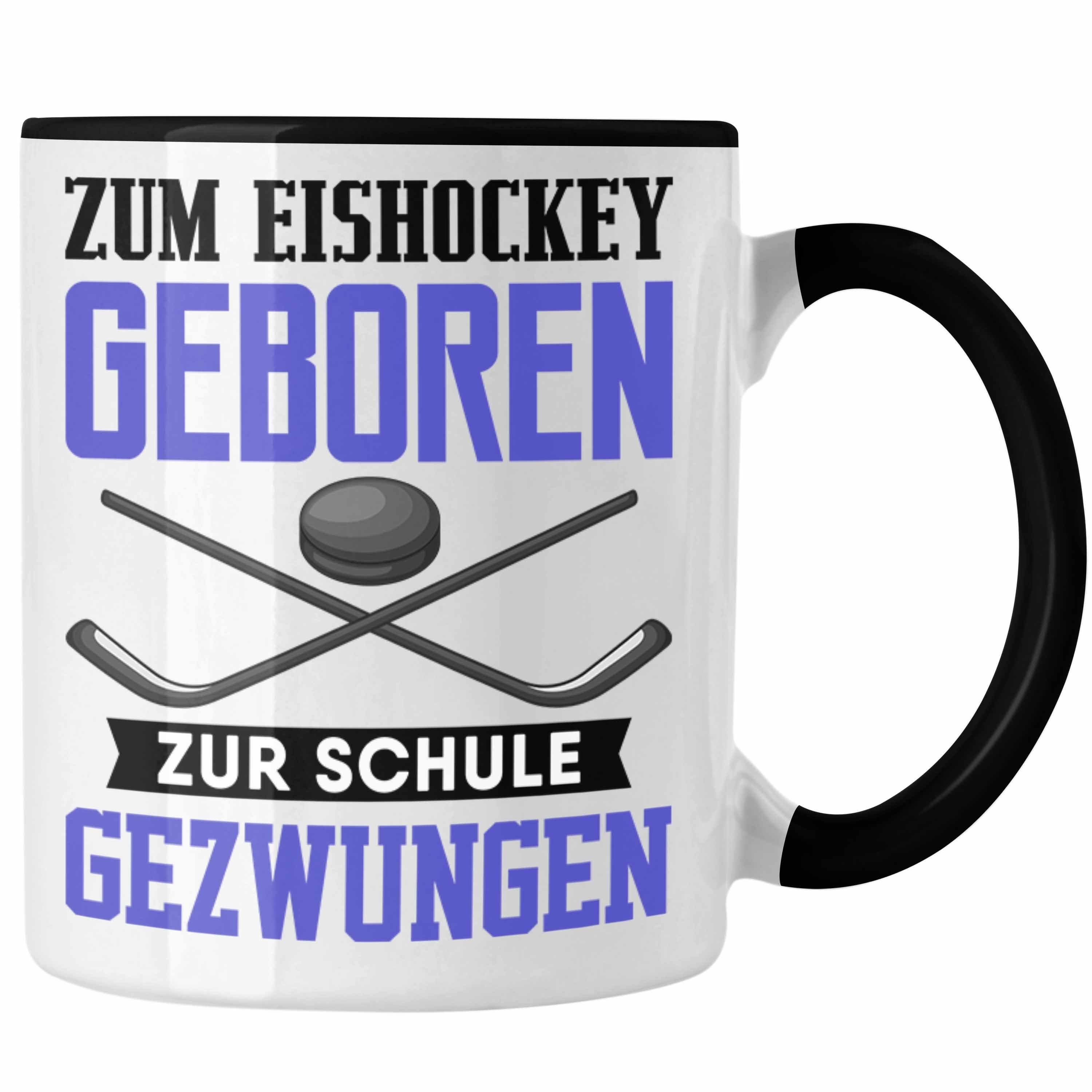 Trendation Tasse Eishockey Tasse Geschenk Eishockey-Spieler Kinder Geschenkideen Zum Ei Schwarz