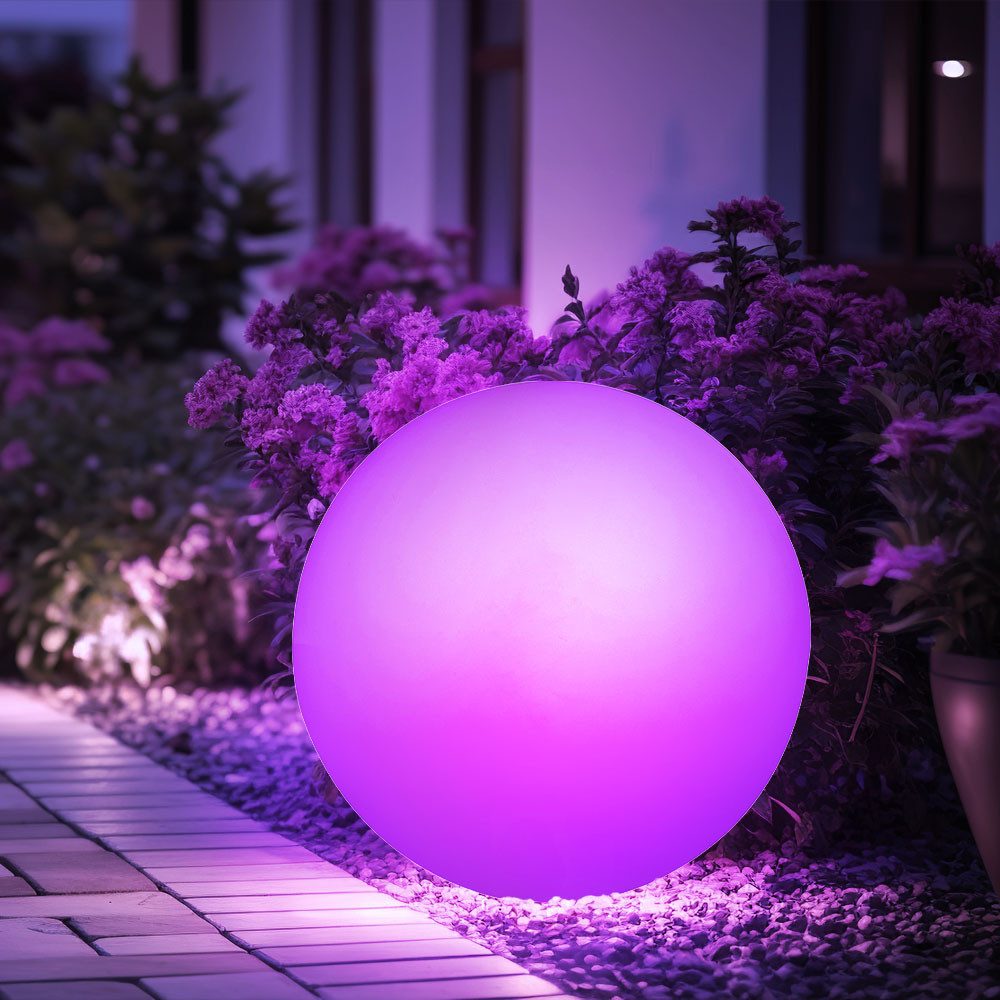 GLOBO LIGHTING LED Gartenleuchte, Leuchtmittel inklusive, Warmweiß, Farbwechsel, Kugelleuchte Außenlampe Gartenleuchte dimmbar Fernbedienung LED H 56cm