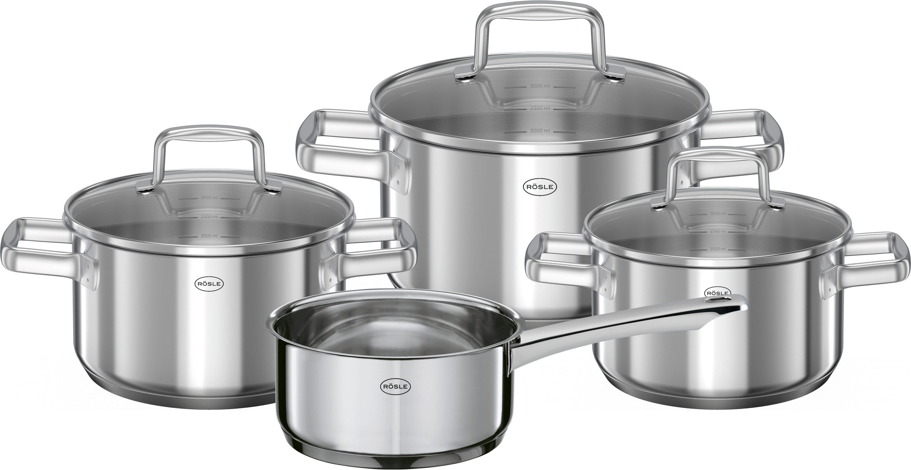 RÖSLE Topf-Set MOMENTS, Edelstahl 18/10 (Set, 4-tlg)