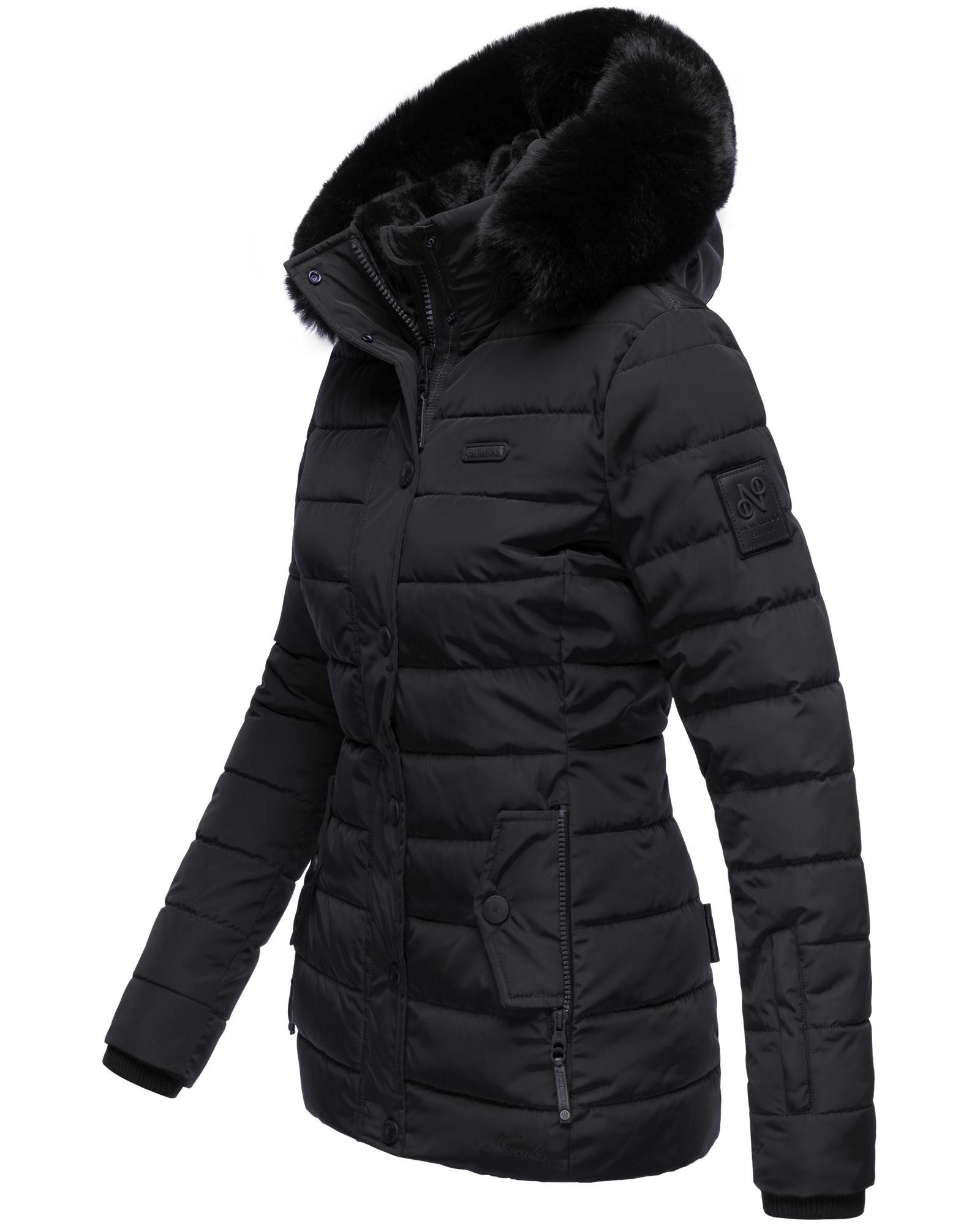 Navahoo Steppjacke Milianaa Edle Winterjacke mit weicher Kunstfell-Kapuze