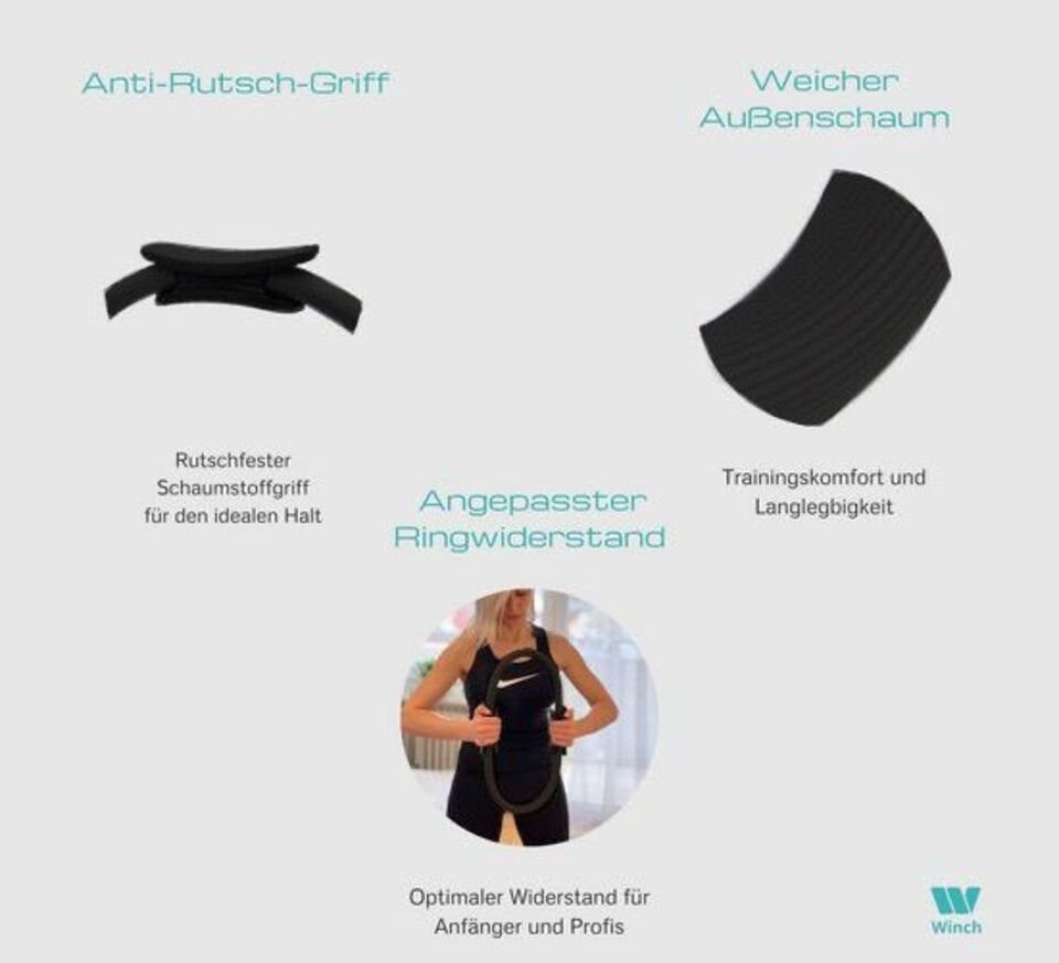 Winch Balancekissen PREISSIEGER SPARSET mit Ring & Grau Leverbell Pilates