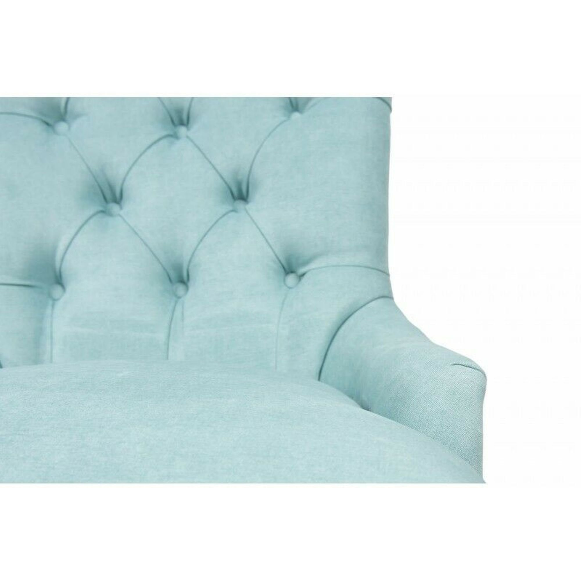 JVmoebel Stuhl, Klassischer Chesterfield Sessel Textil Blau Stühle Stuhl Lehnstuhl Stoff Polster