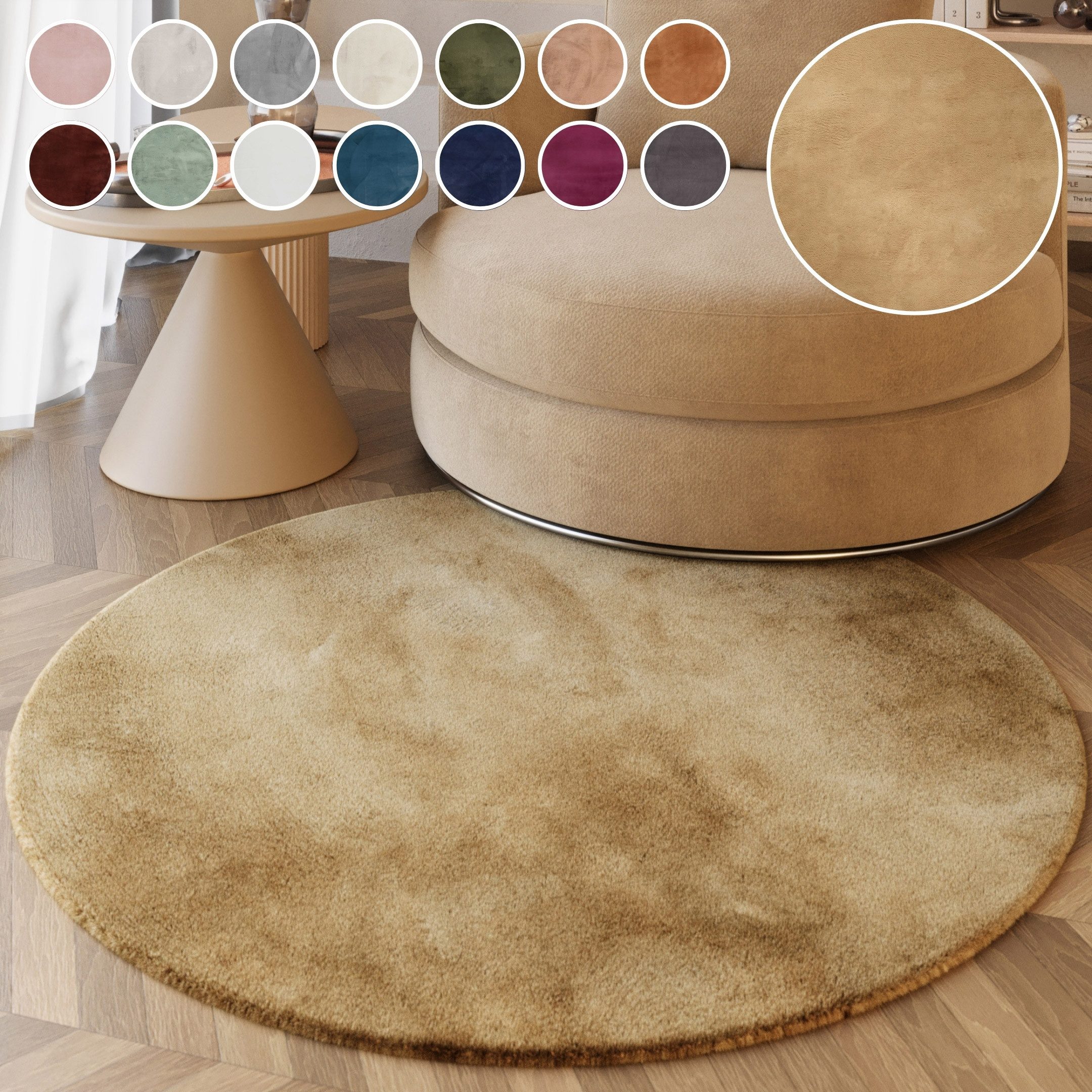 Esprit Hochflor-Teppich Alice ESP-4377 Kunstfell, rund, Höhe: 25 mm, Kaninchenfell-Haptik, besonders weich und dicht, für alle Räume
