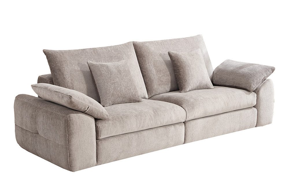 riess-ambiente Sofa SOHO 225cm beige – 3-Sitzer, Chenille, Nosagefederung, Rundum-Bezug, Einzelartikel 1 Teile, großzügige Couch mit hohem Sitzkomfort – ideal fürs Wohnzimmer