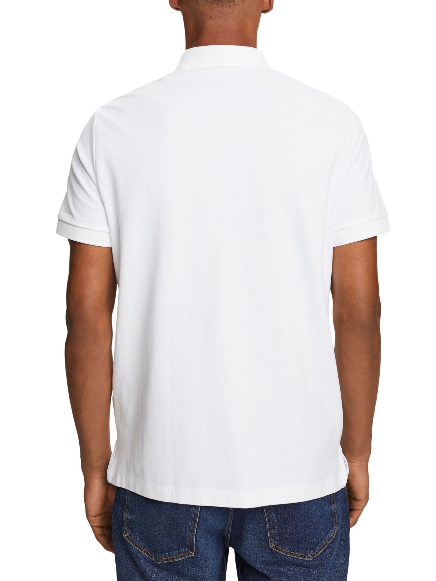 sports esprit Charakteristisches (1-tlg) WHITE T-Shirt Piqué-Poloshirt