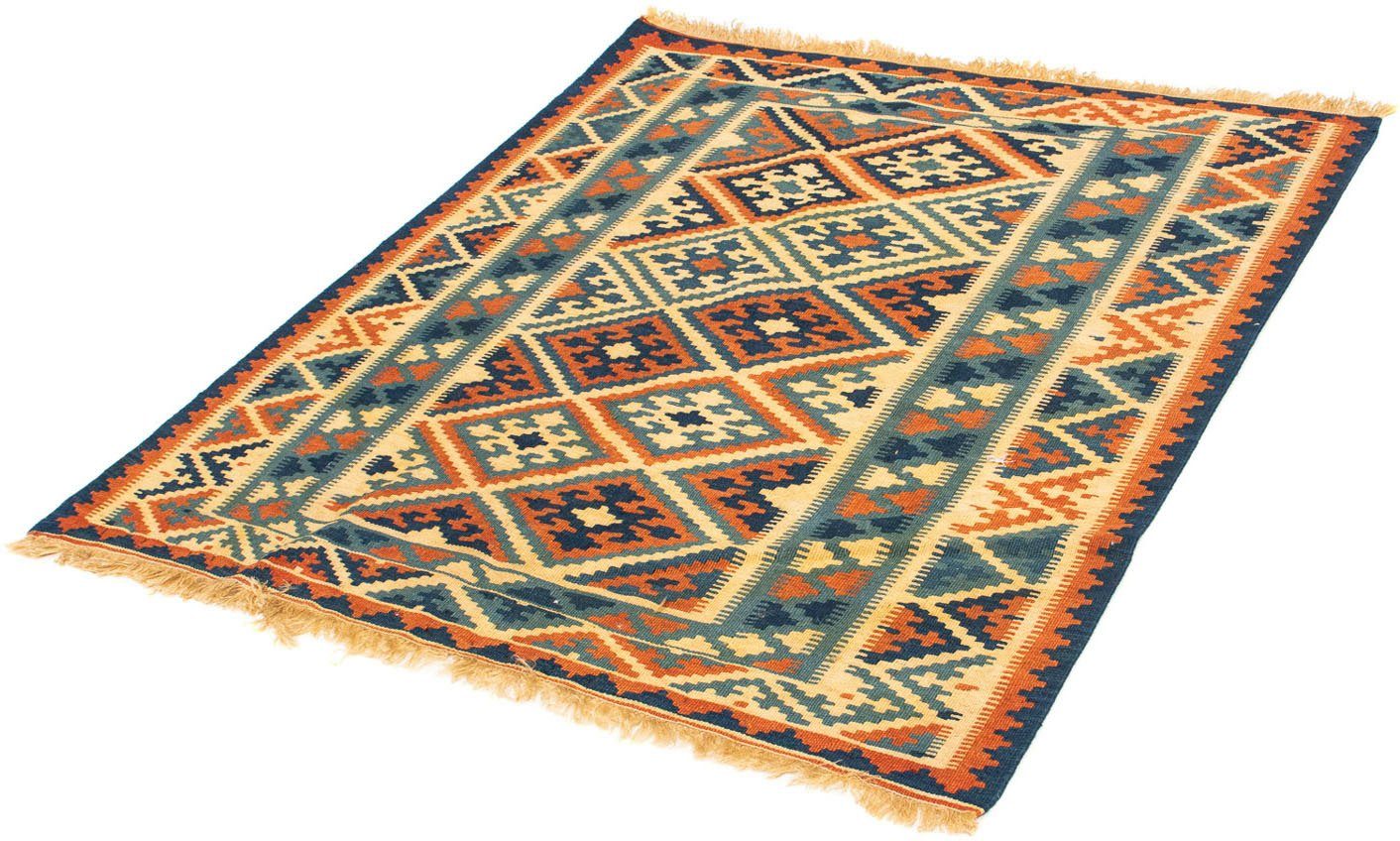 Wollteppich Kelim - Oriental quadratisch - 105 x 95 cm - mehrfarbig, morgenland, quadratisch, Höhe: 6 mm, Wohnzimmer, Einzelstück