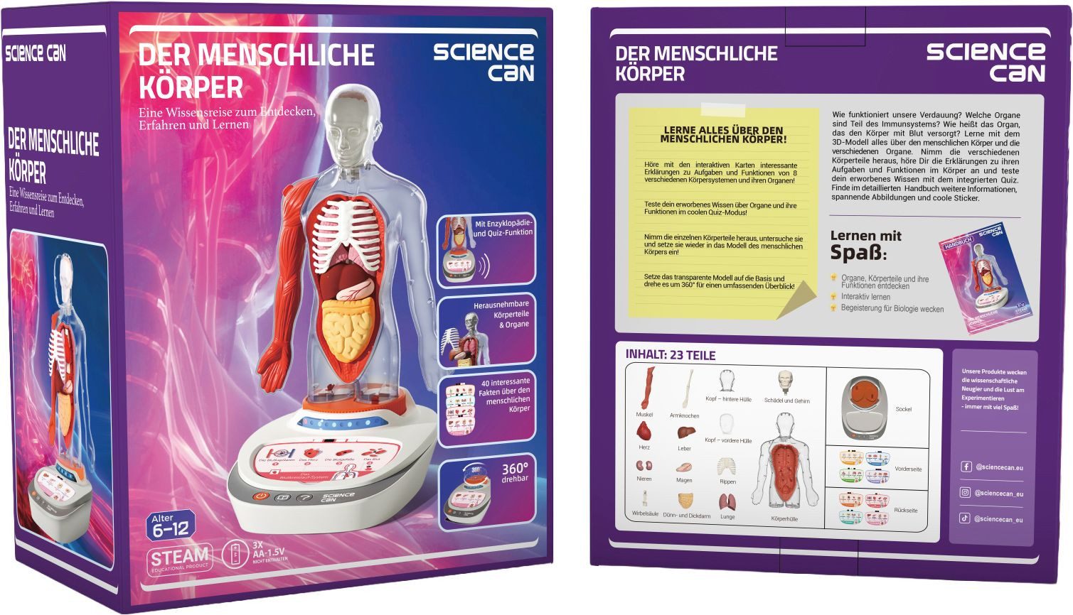 Topbright Spiel Science Can Mein Körper – 3D-Anatomiemodell interaktiv