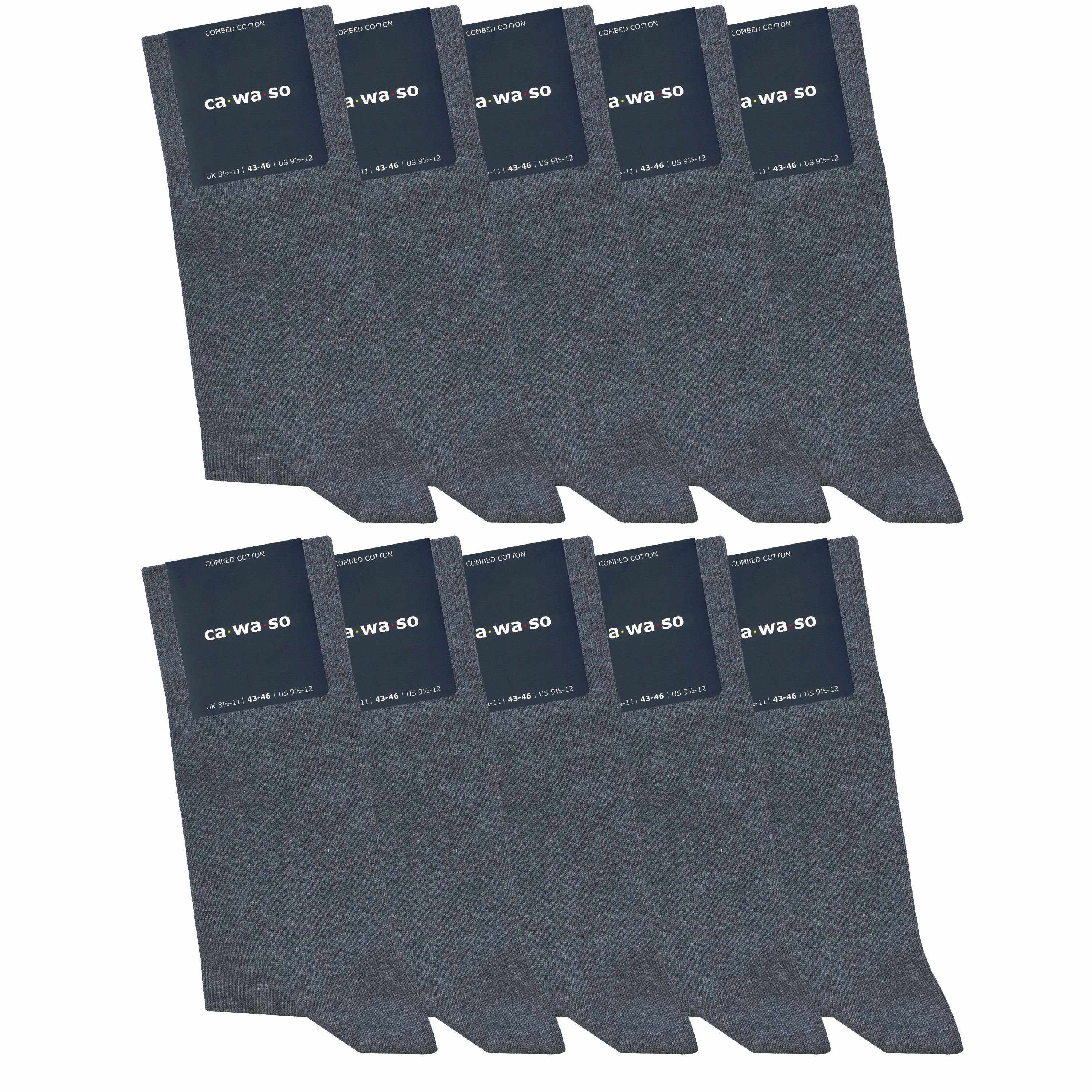 Damen Herren blau & ca·wa·so Baumwolle Socken in (10 bunt, - und doppelt aus Socken bequem - gekämmter Paar) grau, schwarz, jeans für & weich Farben weiteren