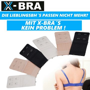 MAVURA BH-Verlängerung X-BRA BH Verlängerung Extender Erweiterung Schwarz Weiß Beige, Haken Verlängerung für 1 bis 2 Haken [6er Set]