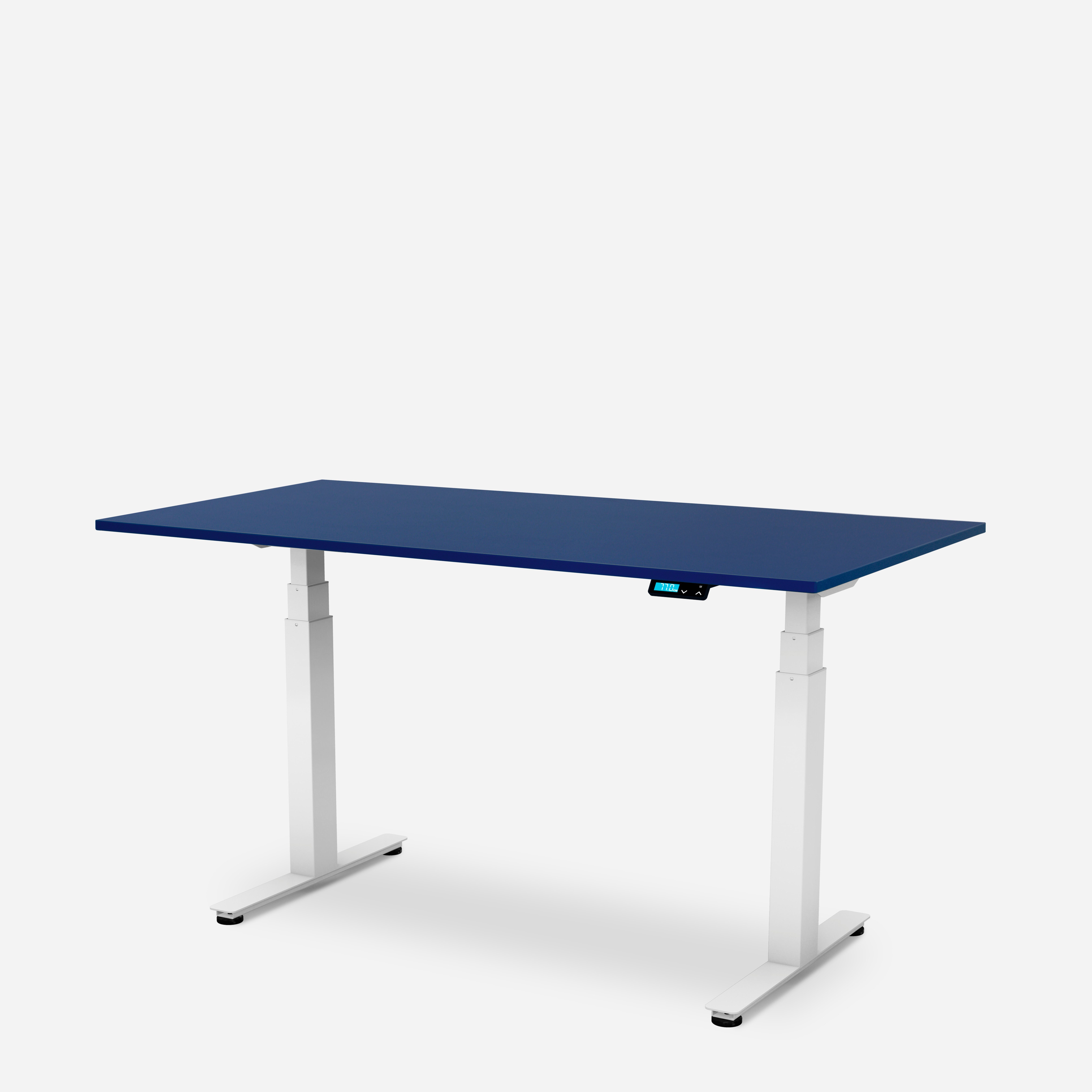 WRK21 Schreibtisch WORK elektrisch höhenverstellbar mit BOSCH Motor weiß | Ozean-Blau (Premium) | Schreibtische