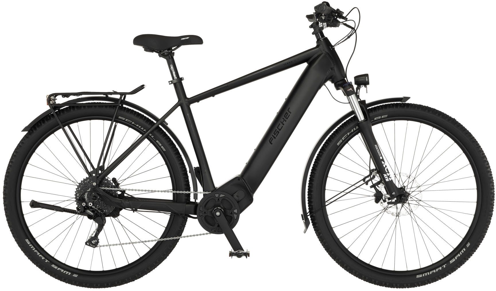 FISCHER Fahrrad E-Bike ATB TERRA 8.0i 55, 10 Gang Shimano Deore Schaltwerk, Kettenschaltung, Mittelmotor, 711 Wh, (mit Fahrradschloss), Pedelec, Elektrofahrrad für Damen u. Herren