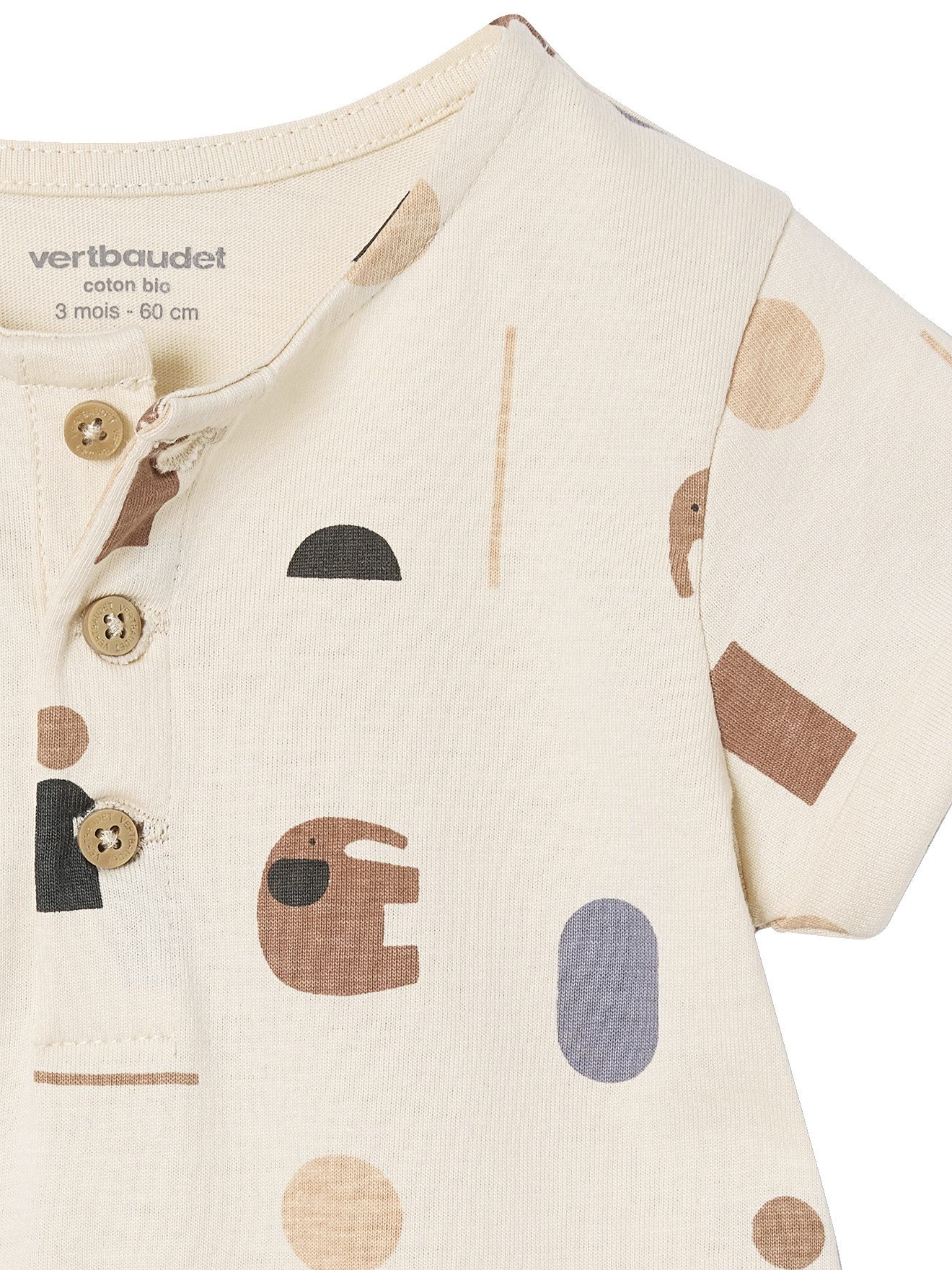 vertbaudet Jumpsuit Bio-Kollektion: Gemusterter Baby Kurzoverall