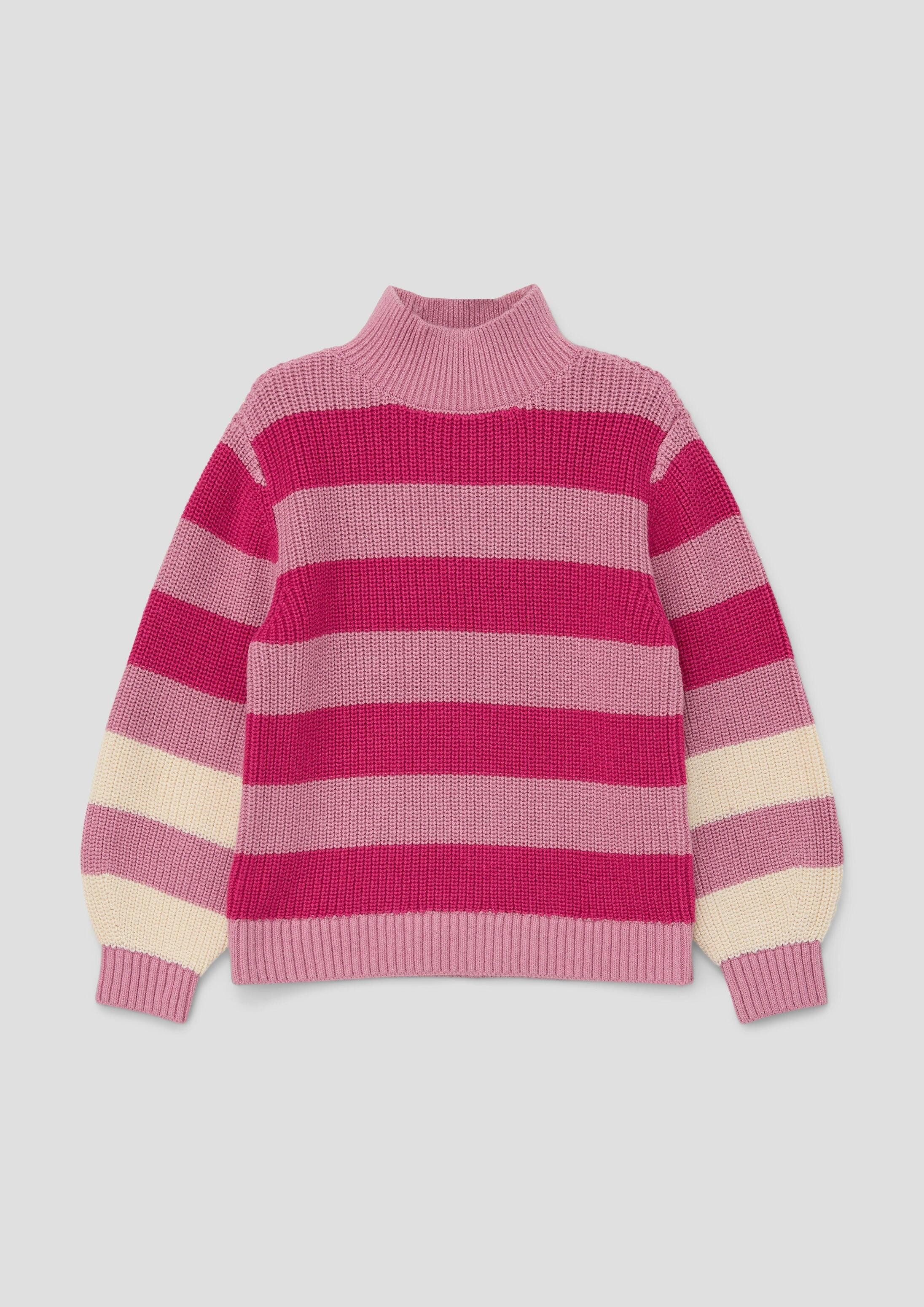 s.Oliver Longpullover Strickpullover Strickpulli in Colour-Blocking-Optik