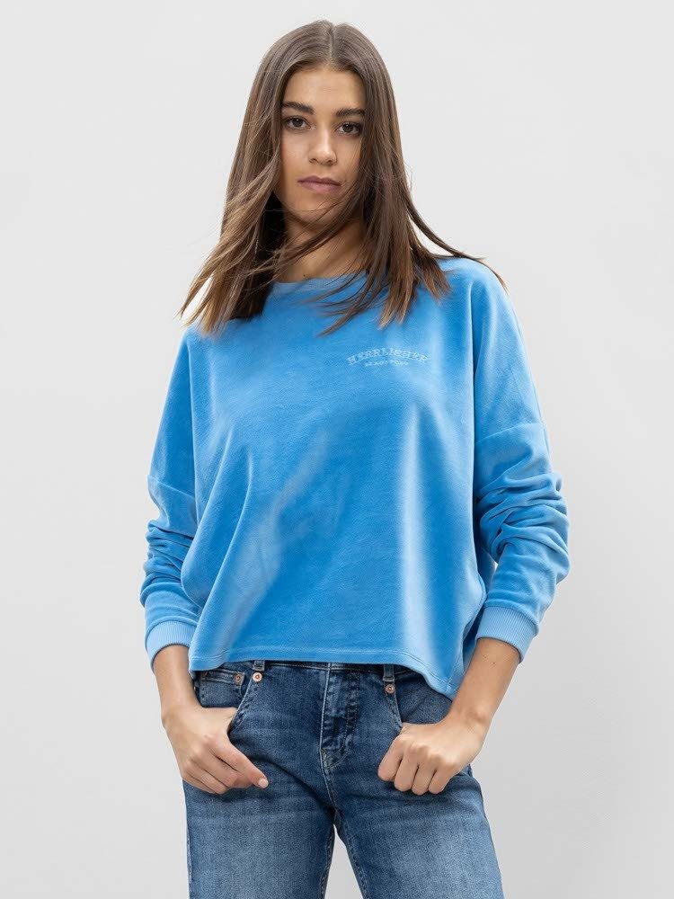 Herrlicher Rundhalspullover Smila Jersey Velour aus günstig online kaufen