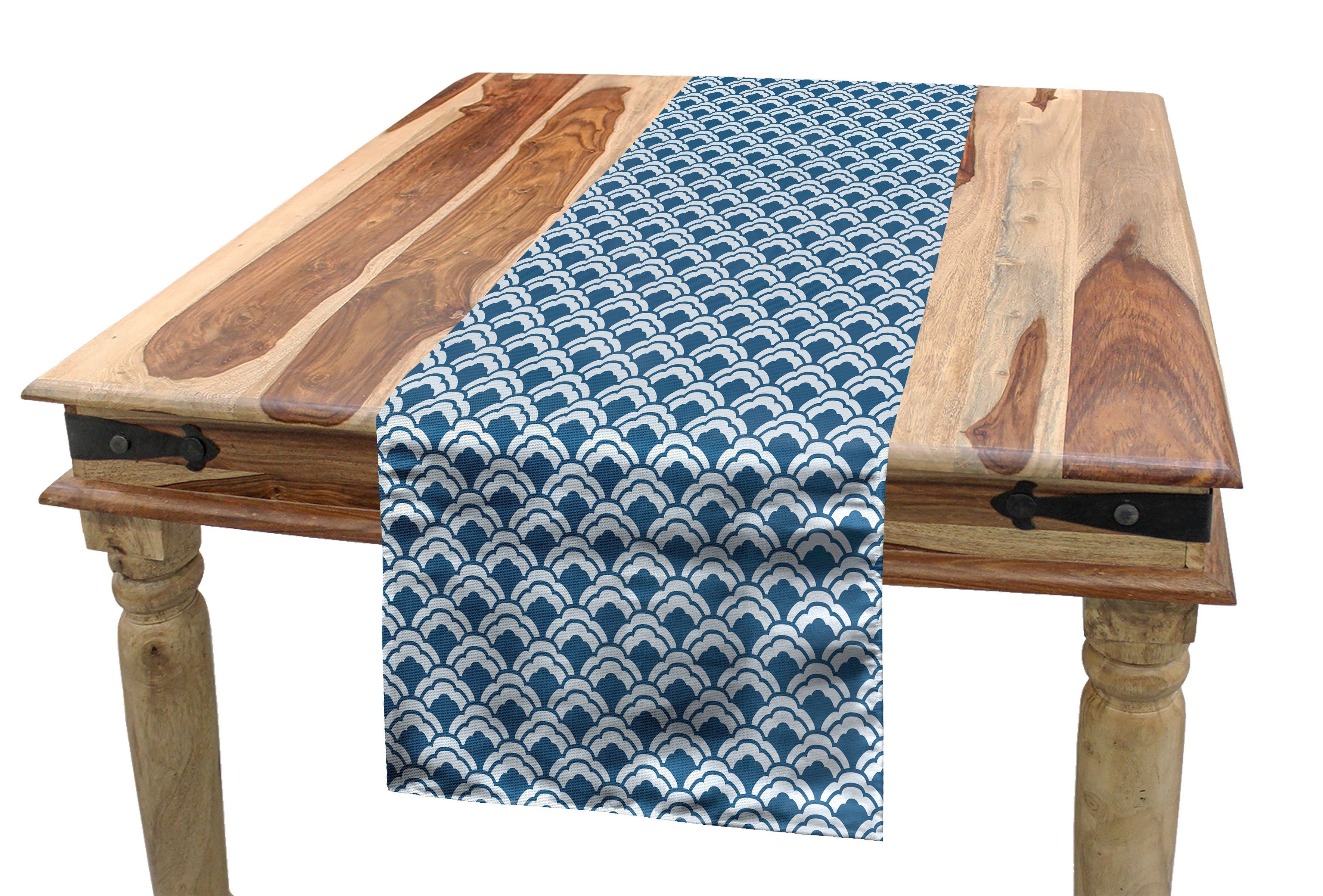 Chinese Abakuhaus Tischläufer, Blau Traditional Rechteckiger Tile Esszimmer Dekorativer Tischläufer Küche
