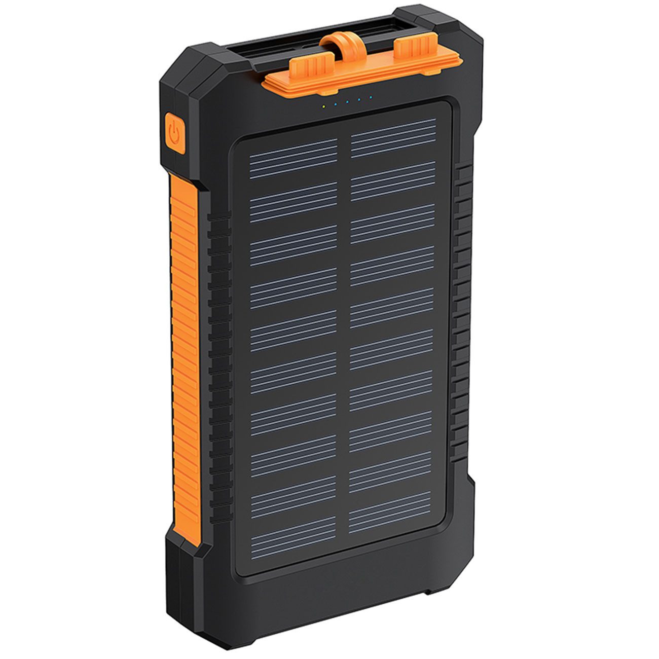 shop'n smile ideoon Solar-Powerbank 8.000 mAh IP65 Outdoor-Ladestation 2x USB-A&LED-Licht Solar Powerbank Wiederaufladbarer Lithium-Ionen-Akku 8000 mAh, 3 Lichtmodi: Dauer-, Blink- & SOS-Licht / USB-C Eingang: 5V/2A