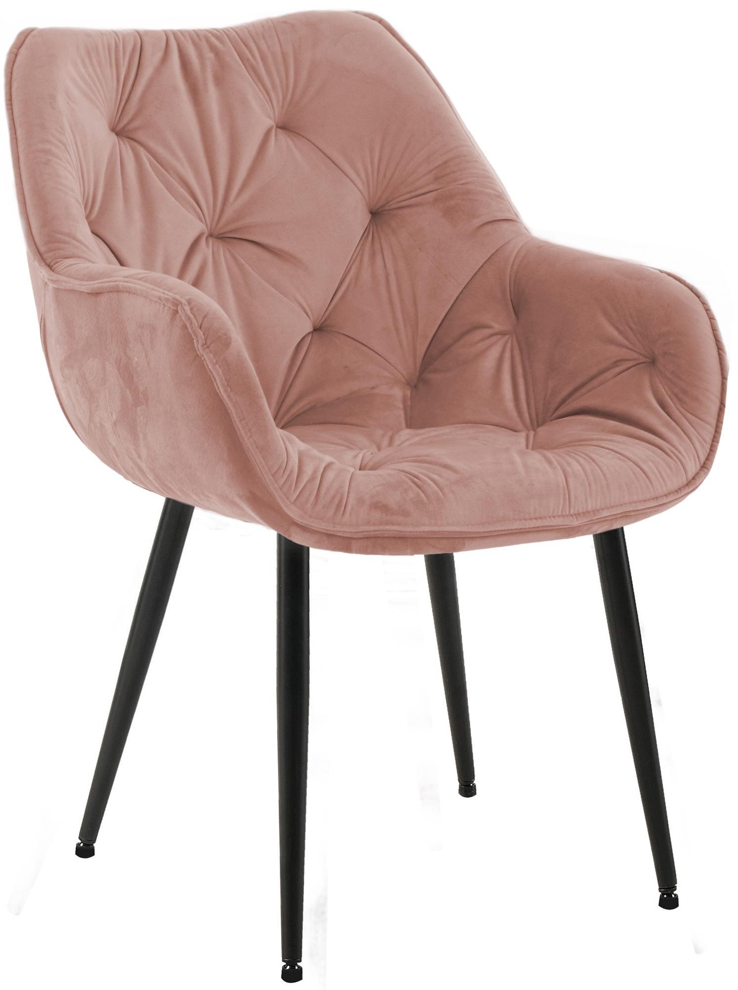 CLP Esszimmerstuhl Tanna Samt, Armlehnen, 4-Fuß-Stuhl, Metallgestell günstig online kaufen