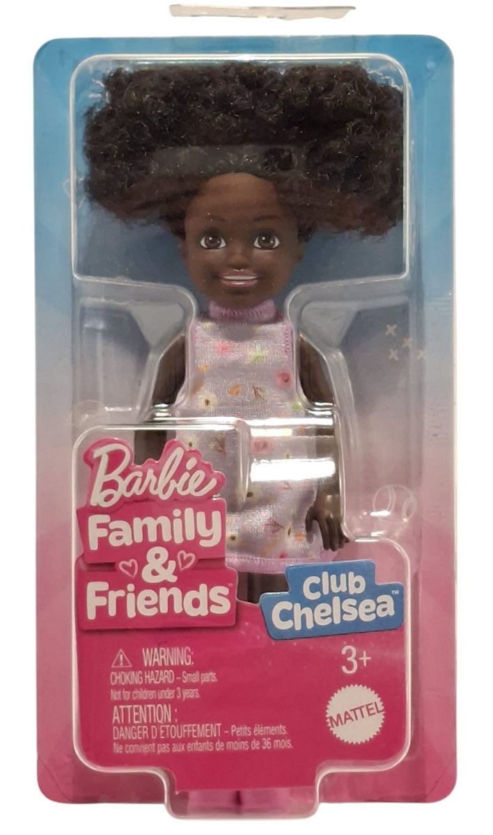 Barbie Stehpuppe Barbie Family and Friends Puppe mit violetten Strickkleid rosa Schuhe