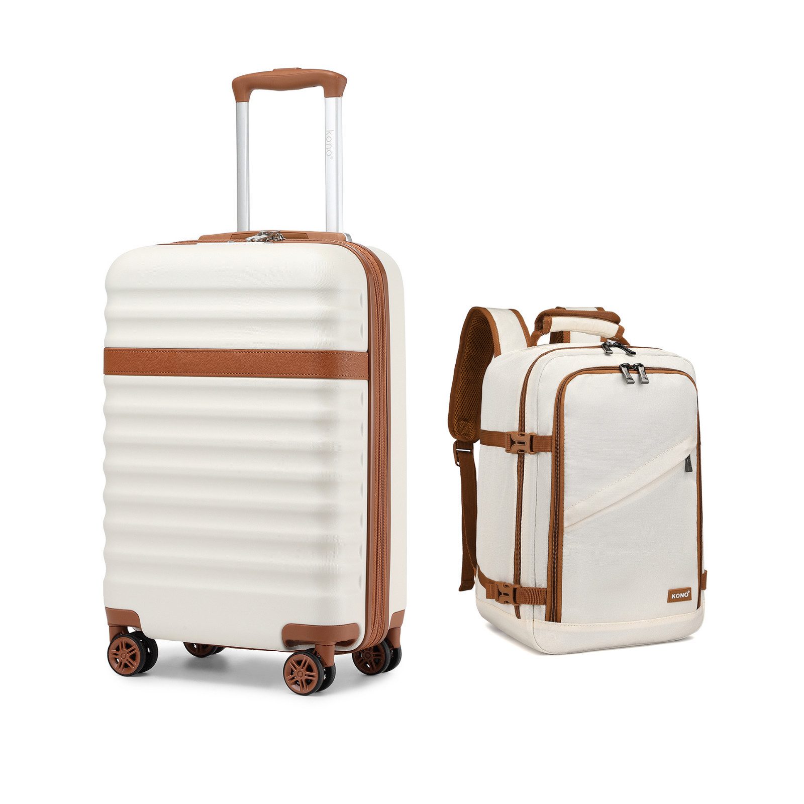 KONO Kofferset, Hartschalenkoffer (55/65/75 cm)+20L Kabinenrucksack (40x20x günstig online kaufen