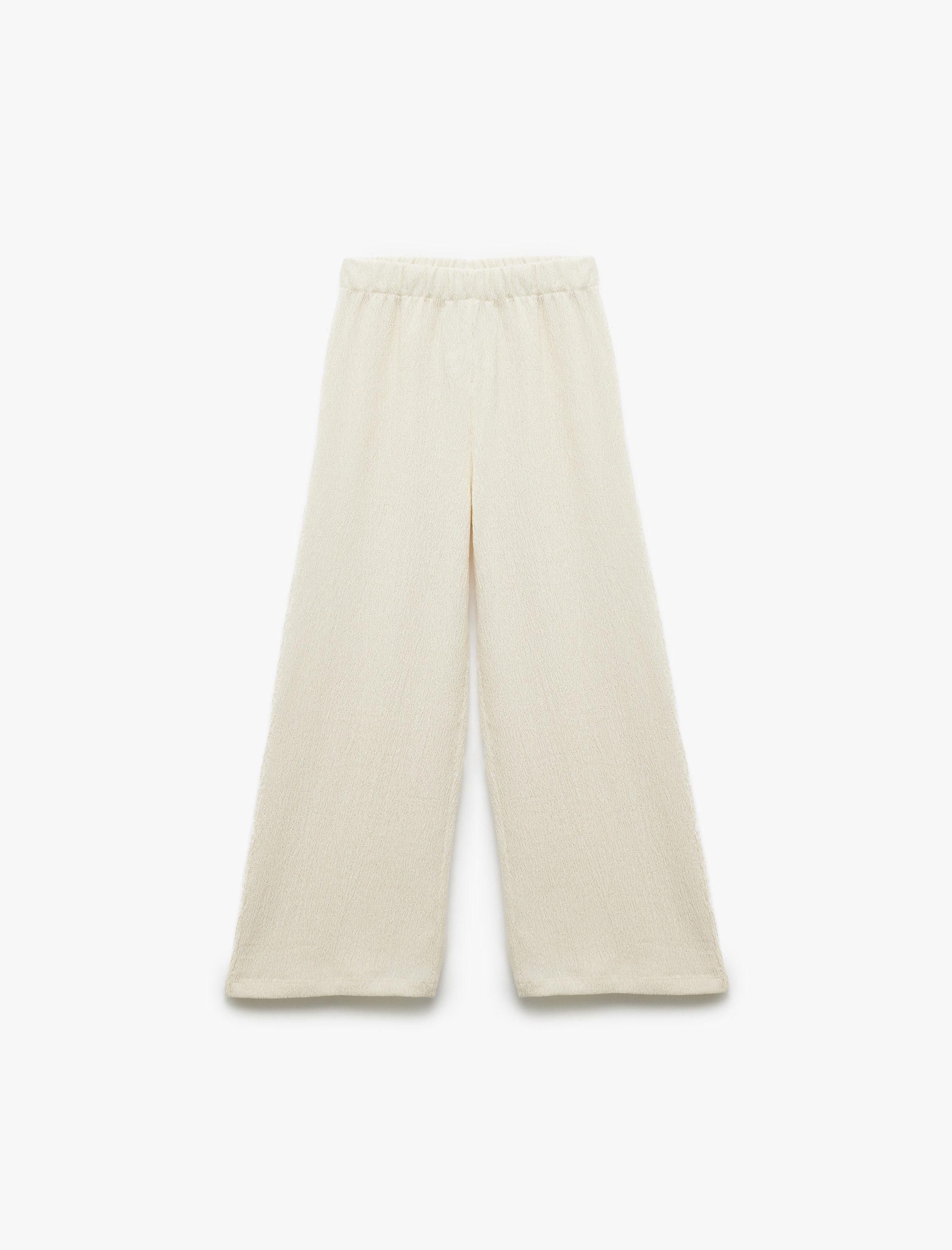 Koton Stoffhose Koton Weite Strukturierte Viskosehose